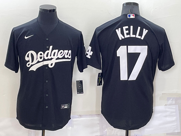 Men's  Los Angeles Dodgers #17 Joe Kelly Black Stitched MLB Cool Base Jersey