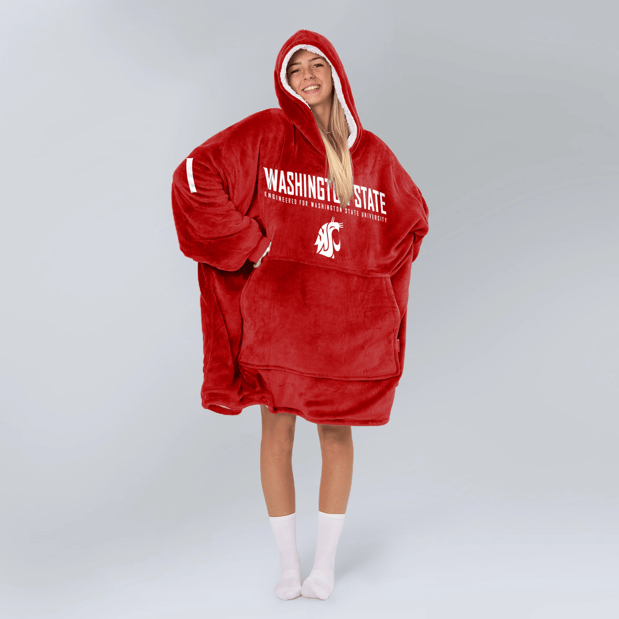 Adult #1 Washington State Football Unisex Blanket Hoodie