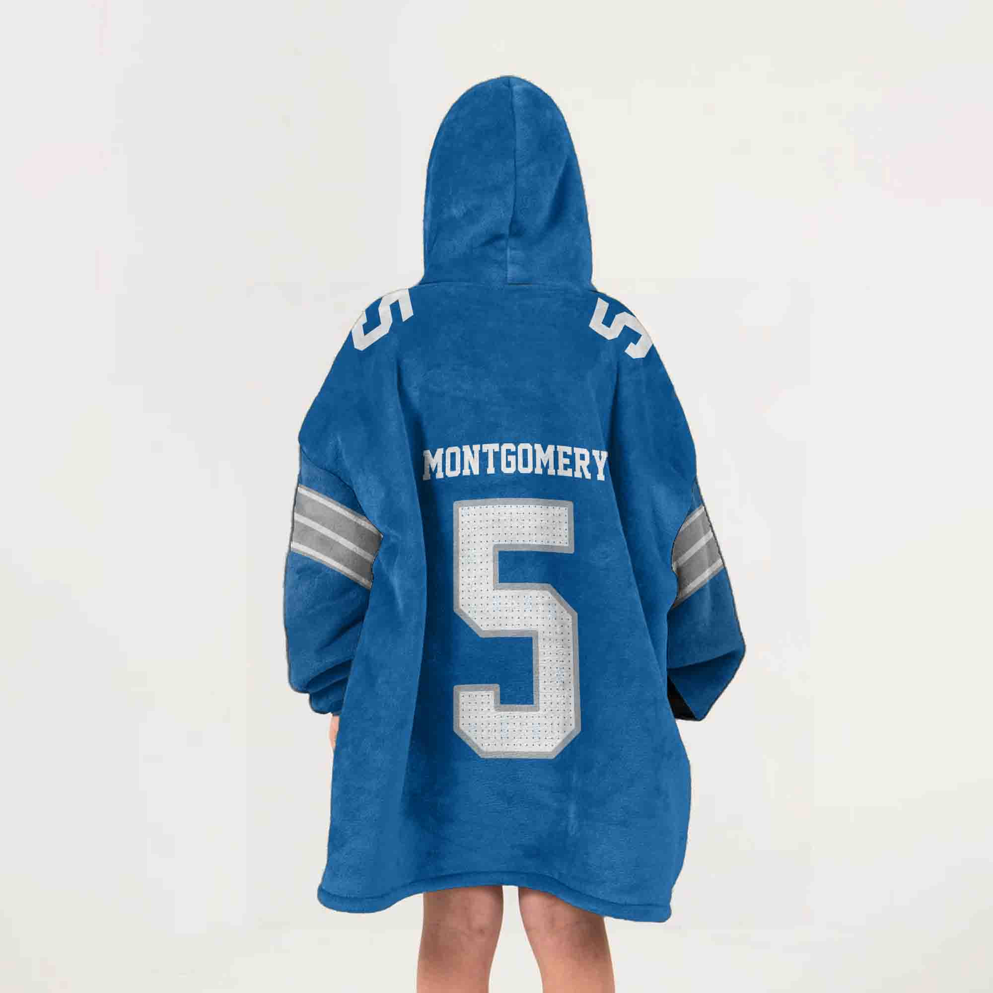 Adult D.M 5 Detroit Football Unisex Blanket Hoodie
