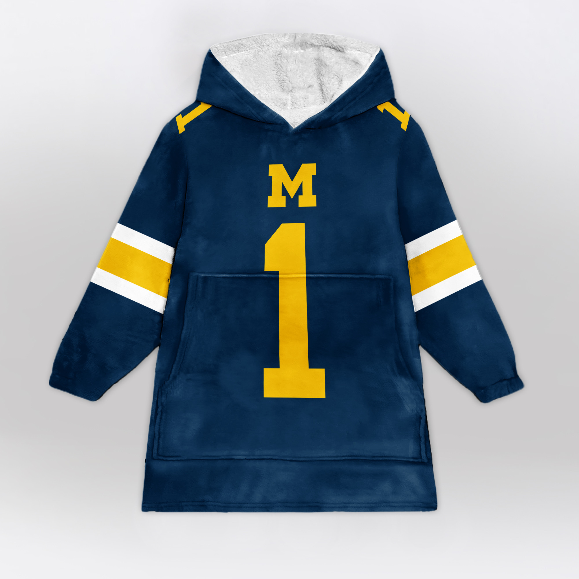 Adult #1 Michigan Football Unisex Blanket Hoodie