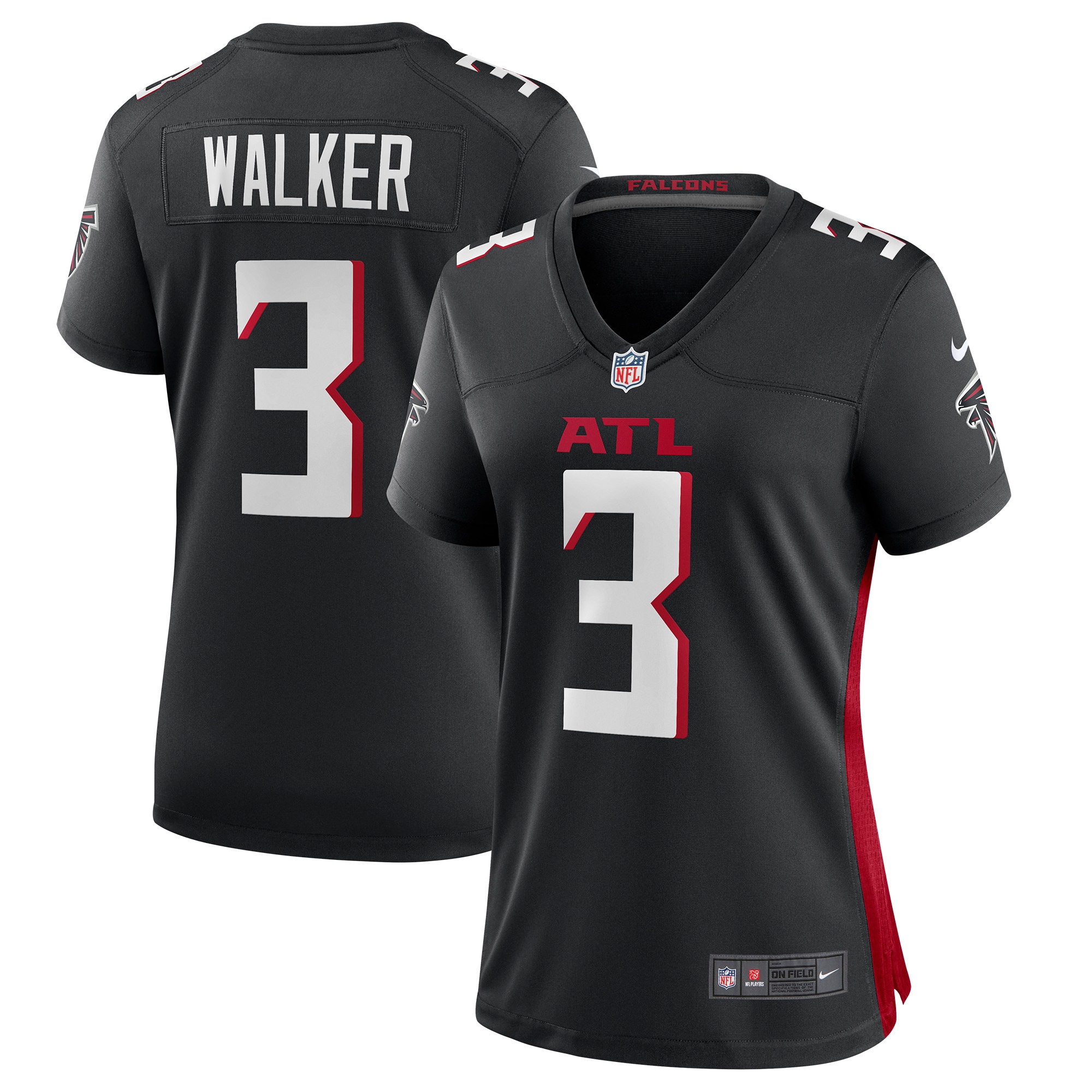 Mykal Walker Atlanta Falcons  Women's Game Player Jersey - Black