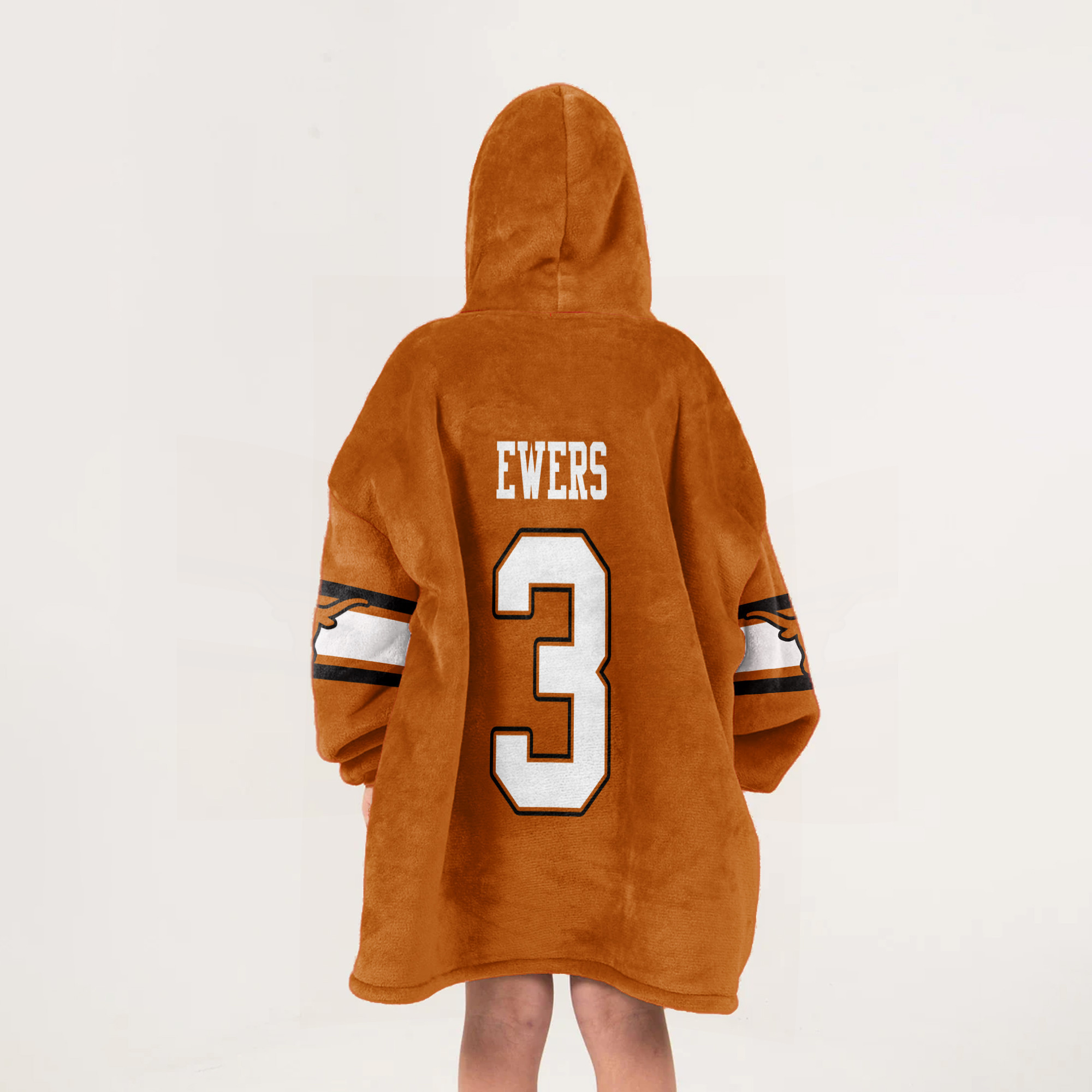 Adult 3 Texas Longhorns Football Unisex Blanket Hoodie