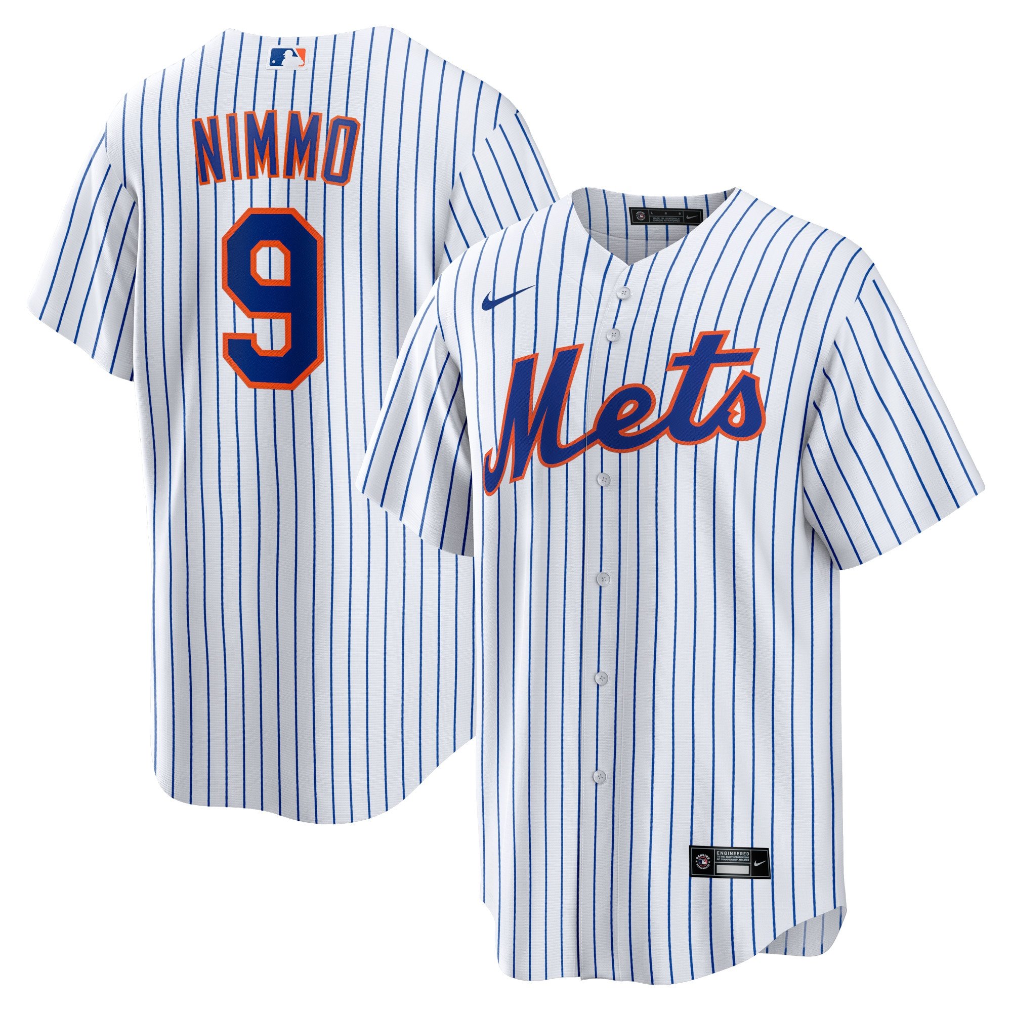Men's New York Mets Brandon Nimmo  White Home Official Replica Player Jersey