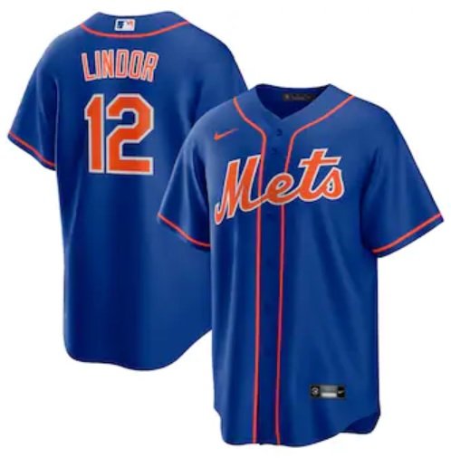 Men's New York Mets #12 Francisco Lindor  Royal Alternate Replica Player Jersey