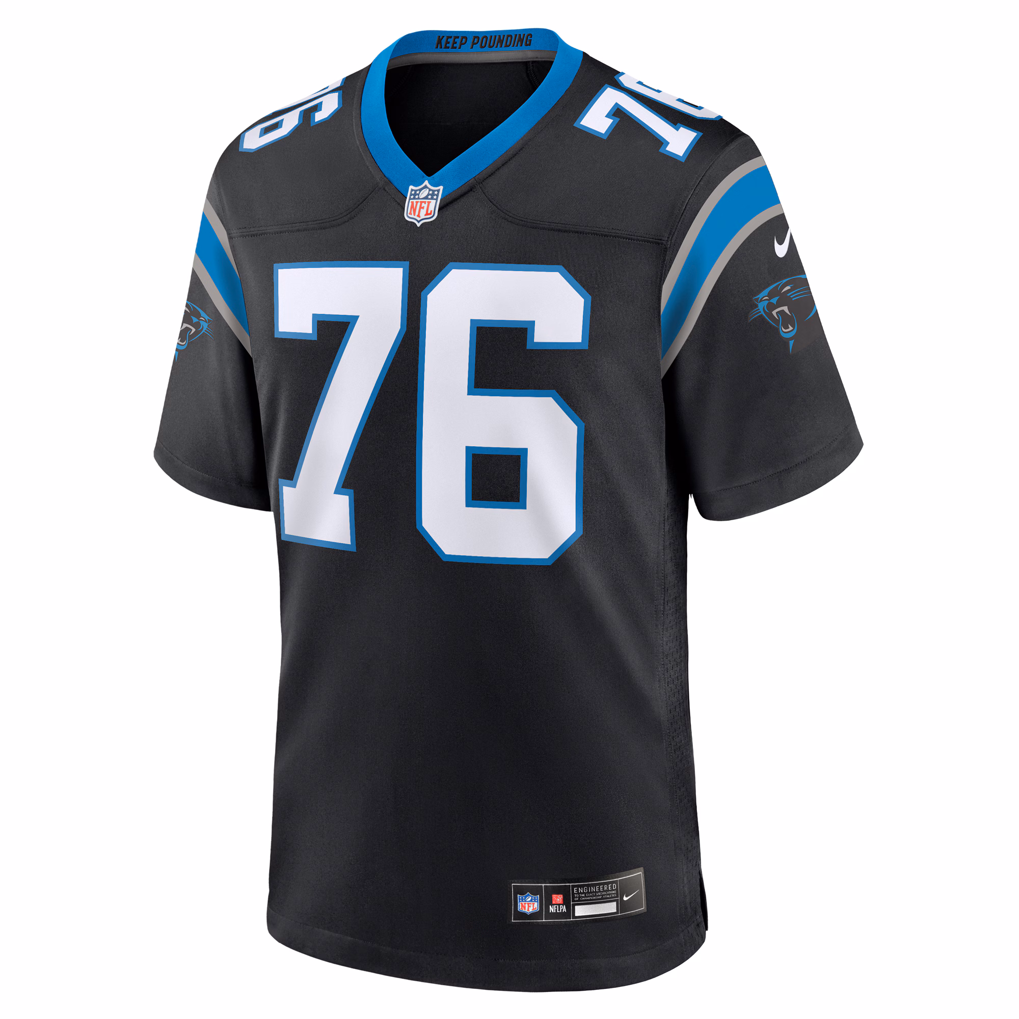 Calvin Throckmorton Carolina Panthers Team Game Jersey -  Black