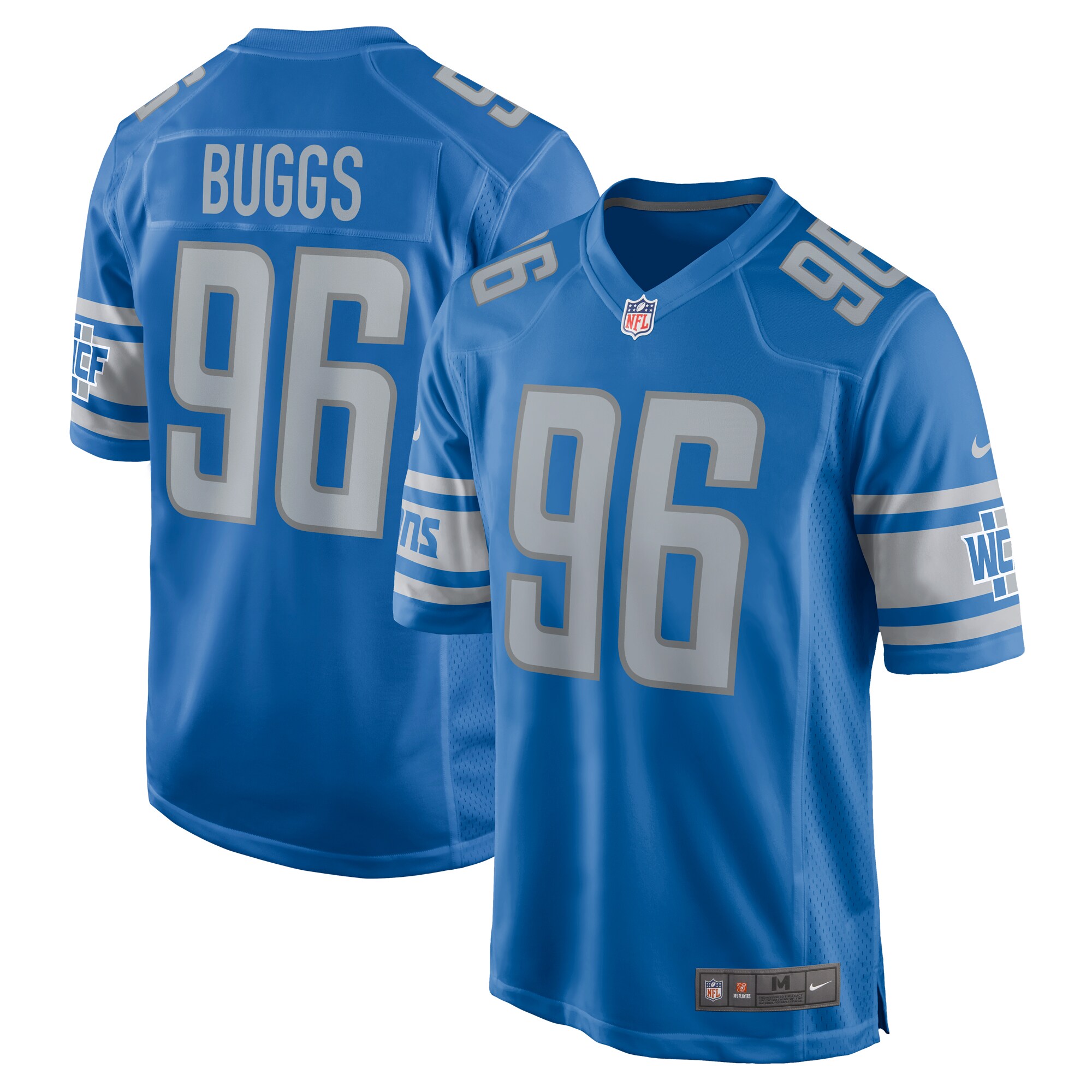 Isaiah Buggs Detroit Lions  Home Game Player Jersey - Blue