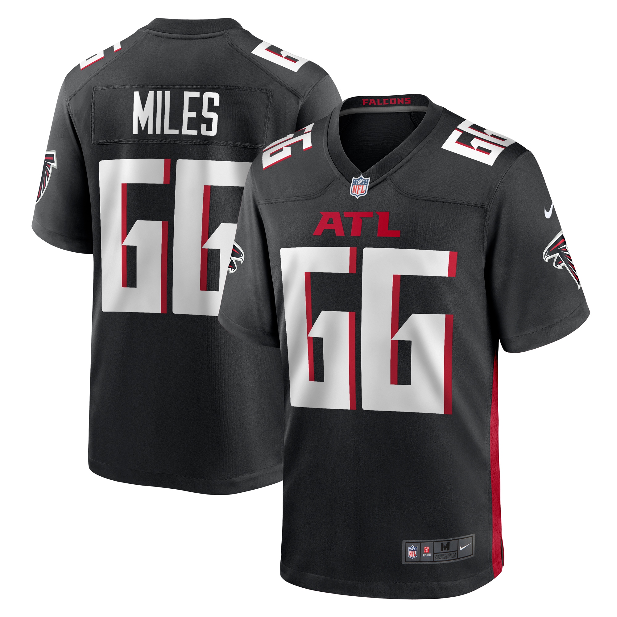 Joshua Miles Atlanta Falcons  Game Jersey -  Black
