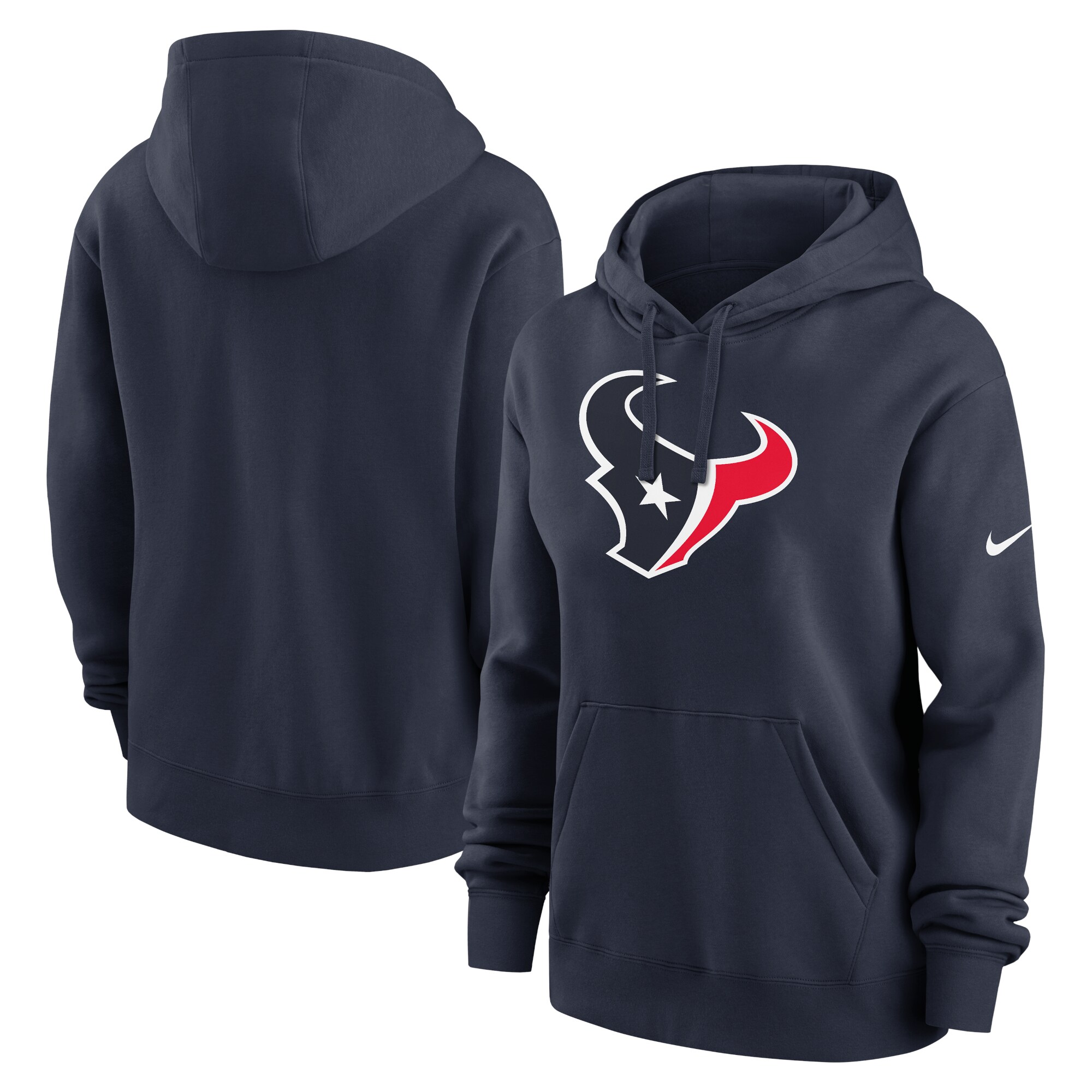 Houston Texans Women's Club Fleece Pullover Hoodie - Navy