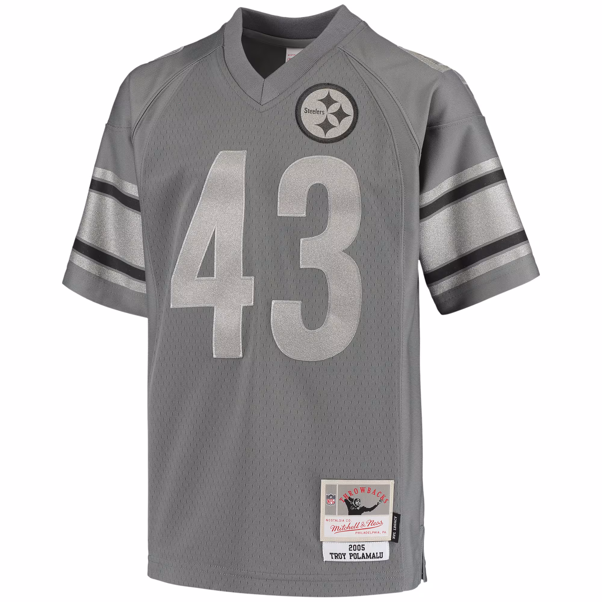 Troy Polamalu Pittsburgh Steelers Youth 2005 Retired Player Metal Replica Jersey - Charcoal