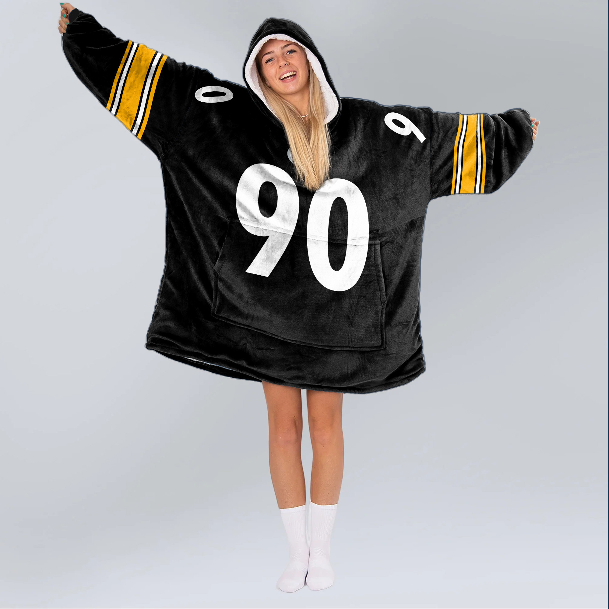 Adult T.J.W 90 Pittsburgh Football Unisex Blanket Hoodie