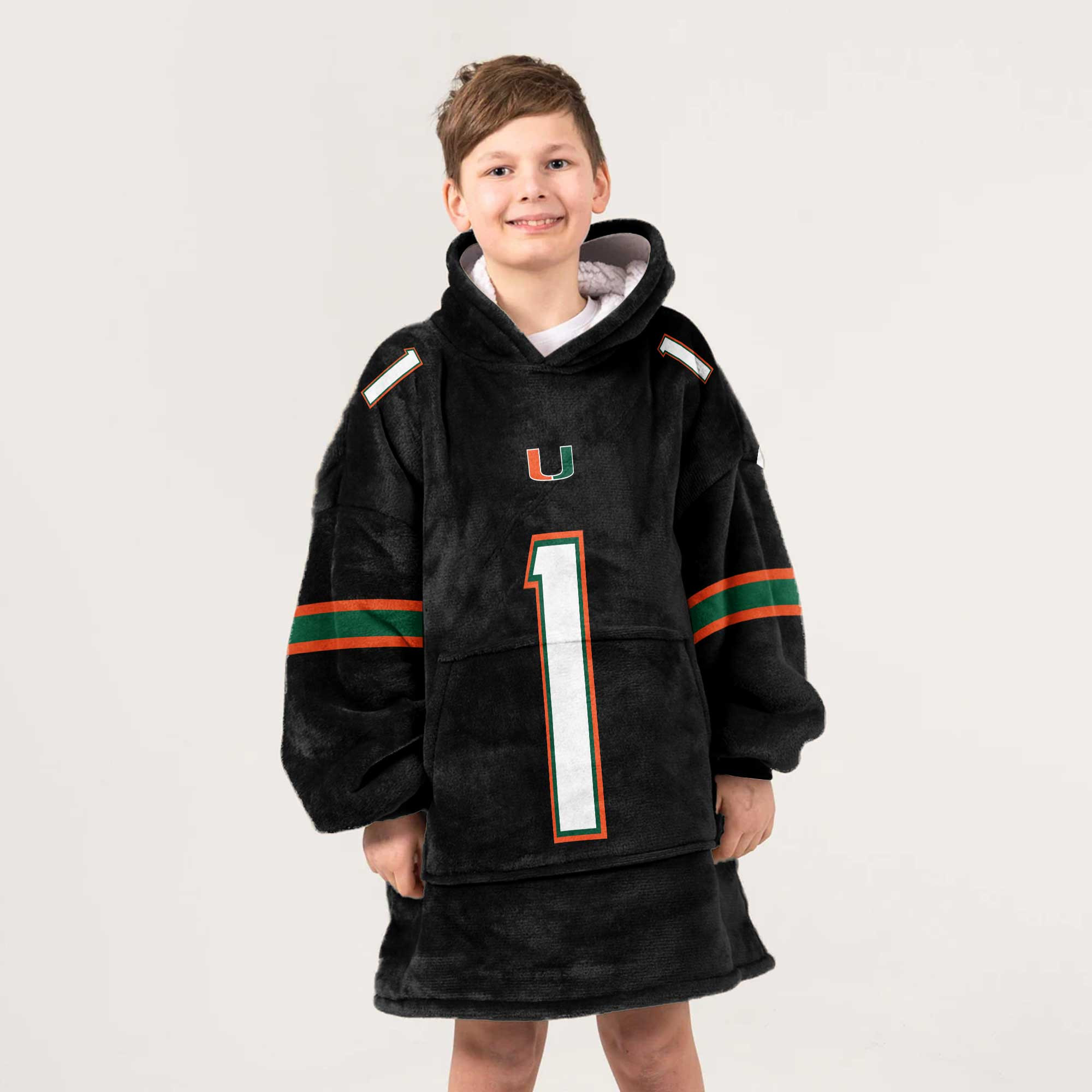 Kid #1 Miami Football Unisex Blanket Hoodie