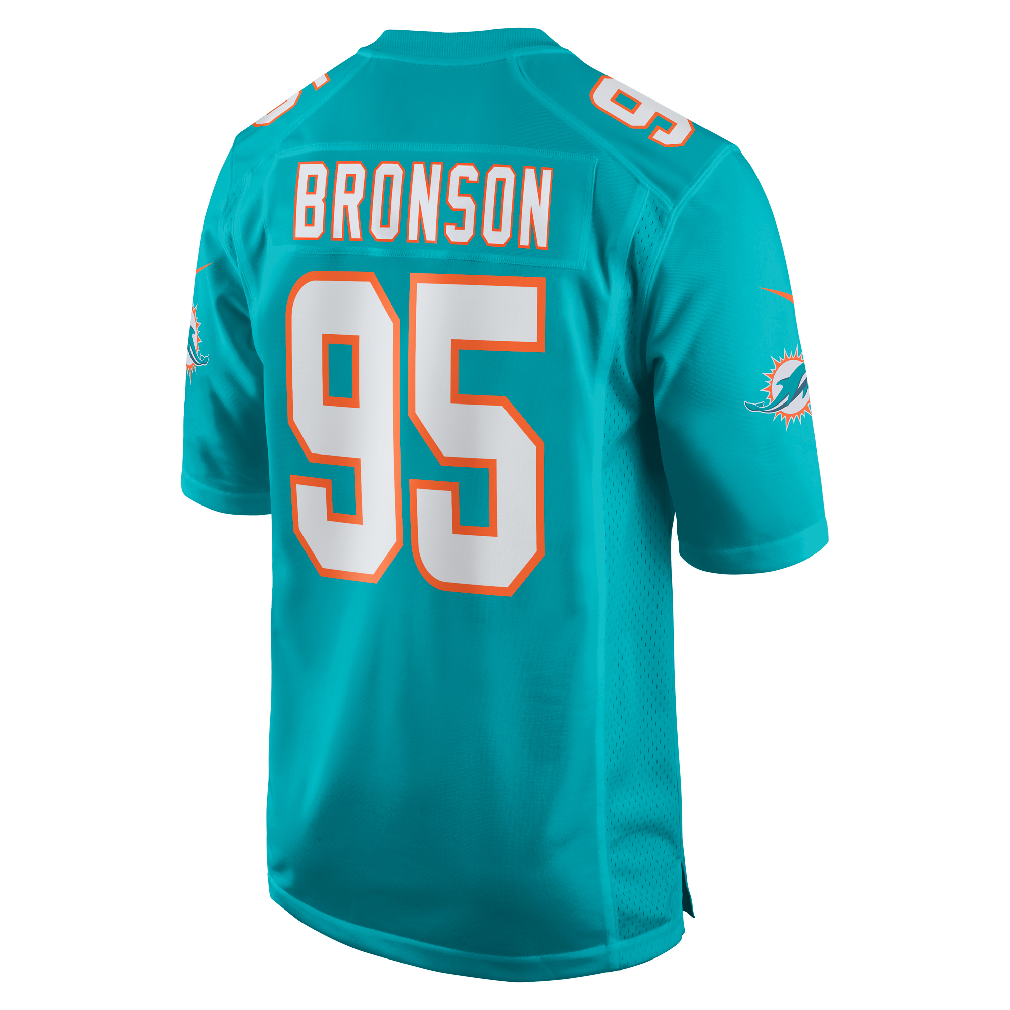 Josiah Bronson Miami Dolphins Home Game Player Jersey - Aqua