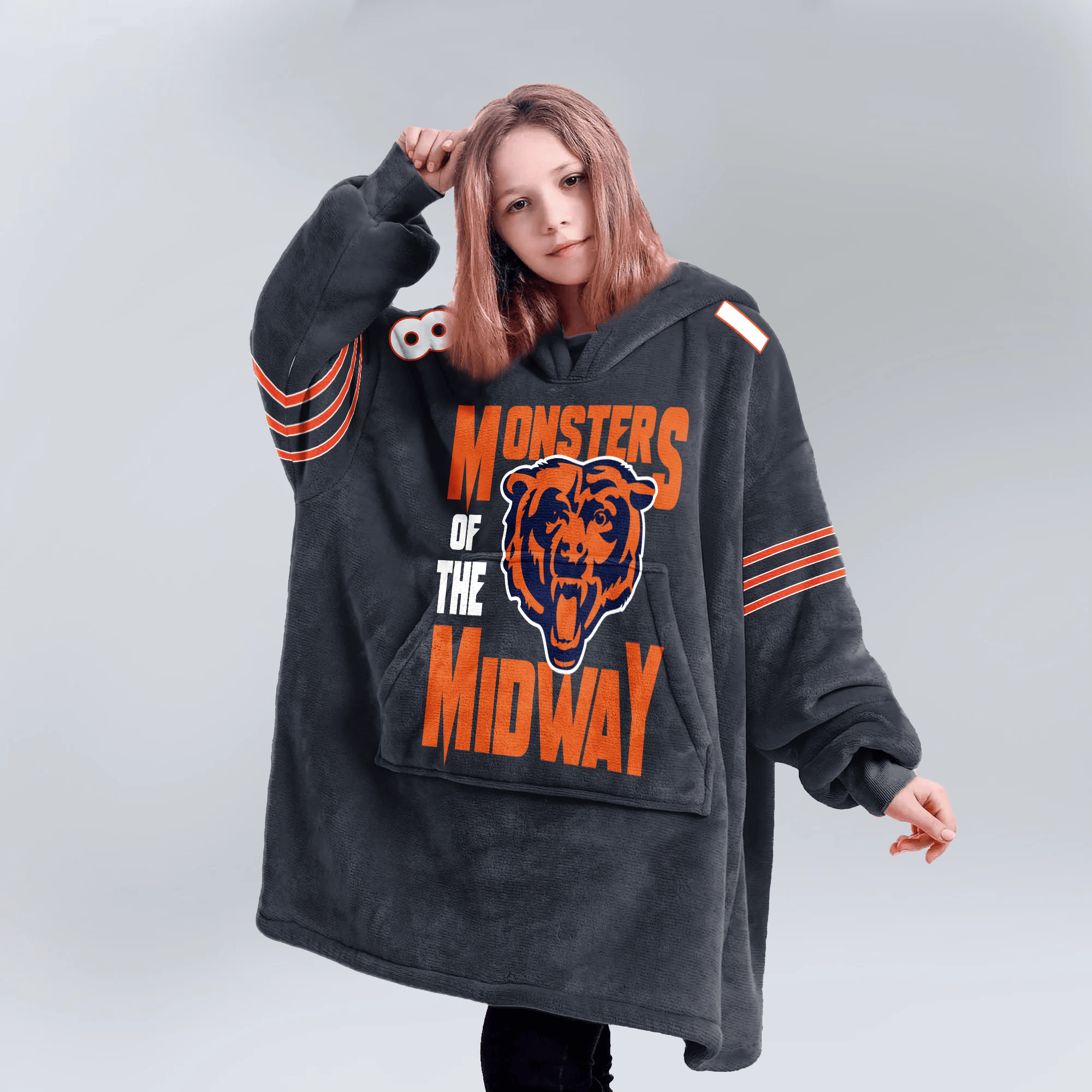 Monsters of the Midway Chicago Football Unisex Blanket Hoodie