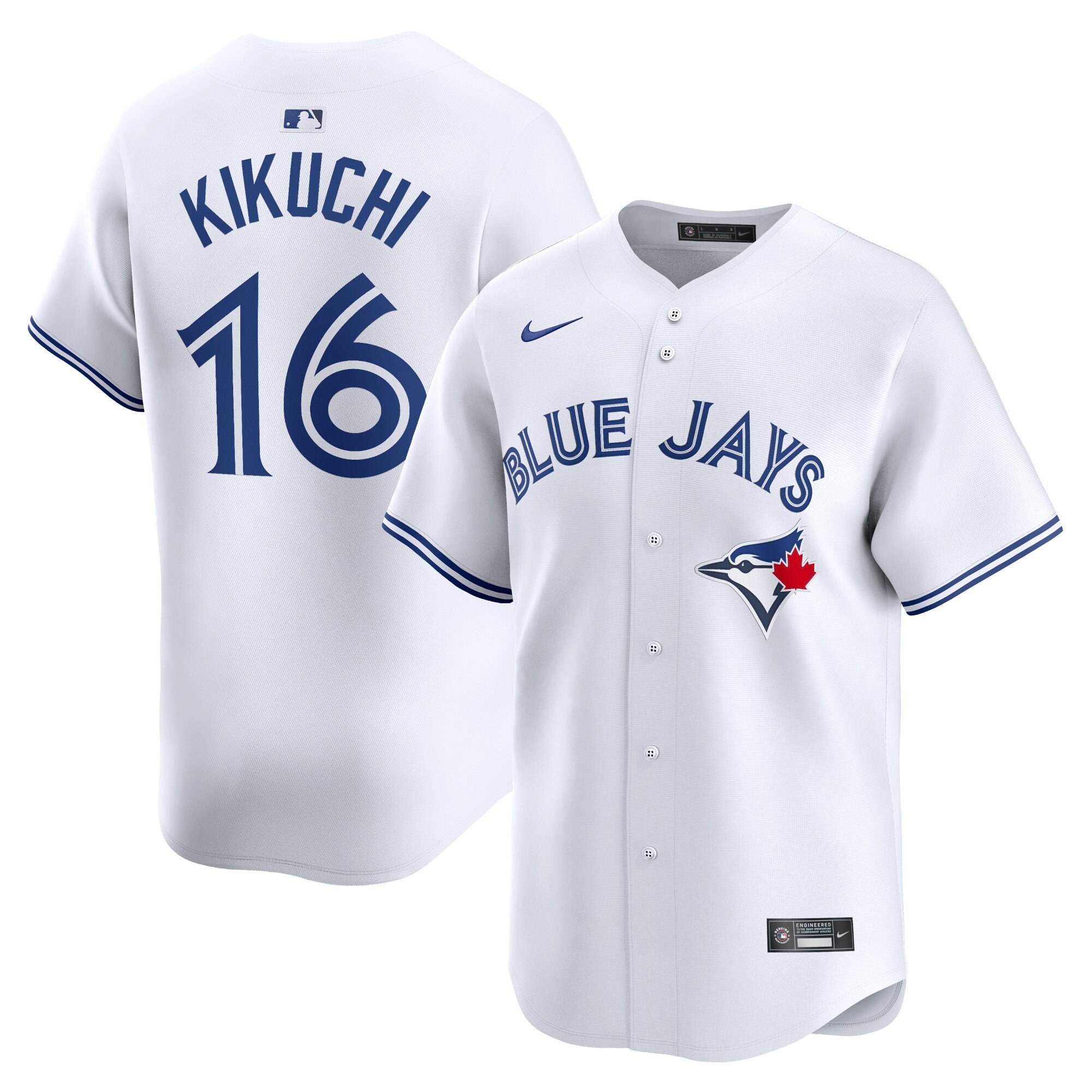 Men's Toronto Blue Jays #16 Yusei Kikuchi  White Home Limited Player Jersey