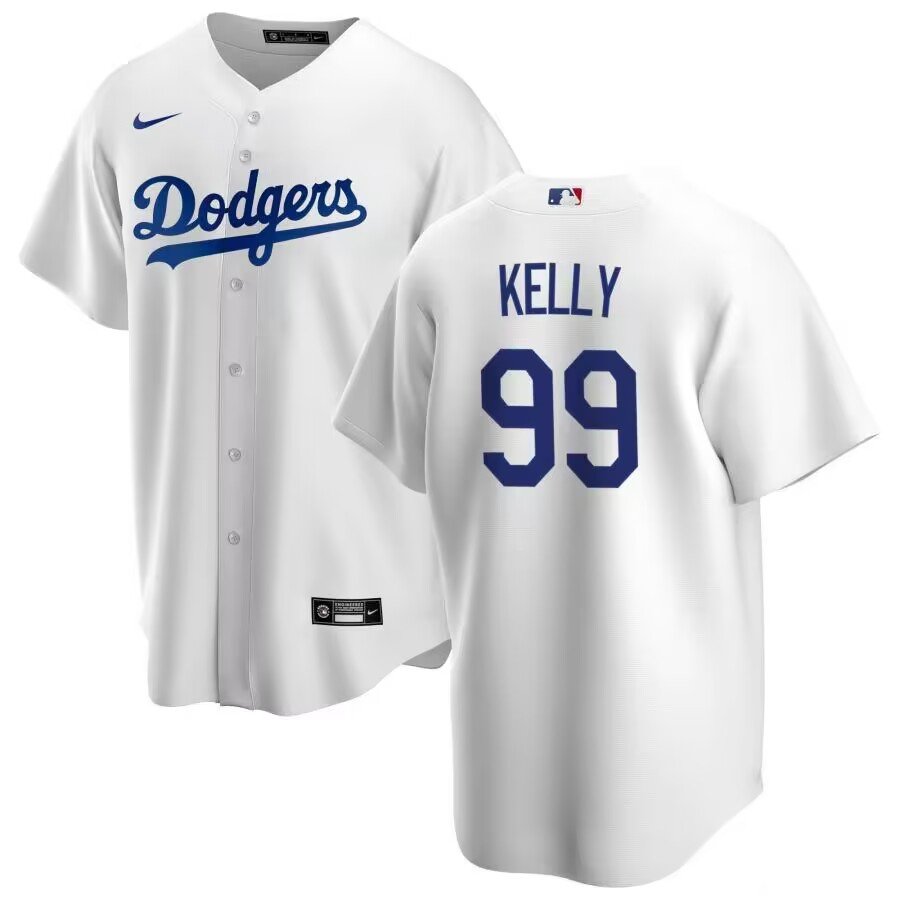 Men's Los Angeles Dodgers #99 Joe Kelly  White Home Limited Jersey