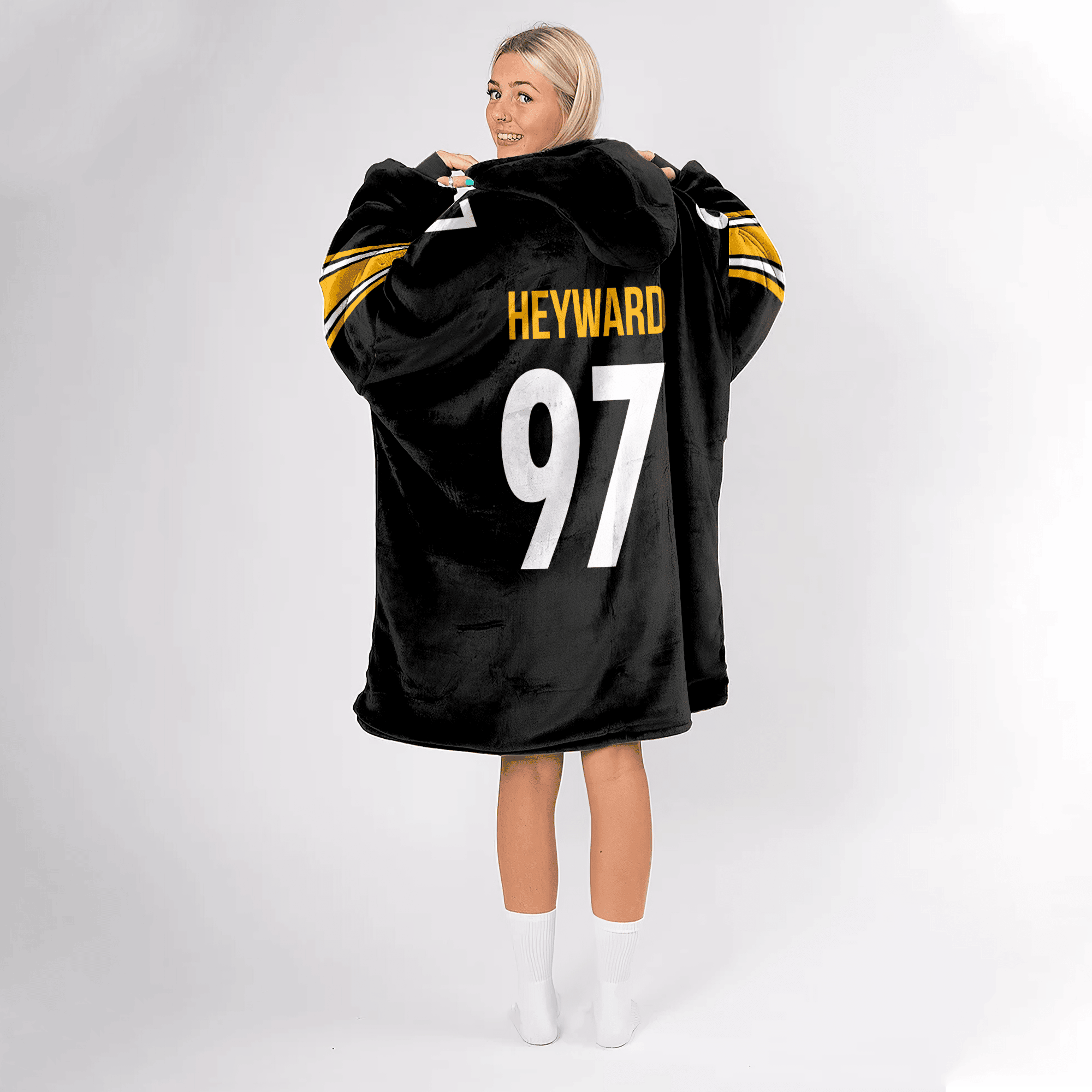 Adult 97 Pittsburgh Football Unisex Blanket Hoodie