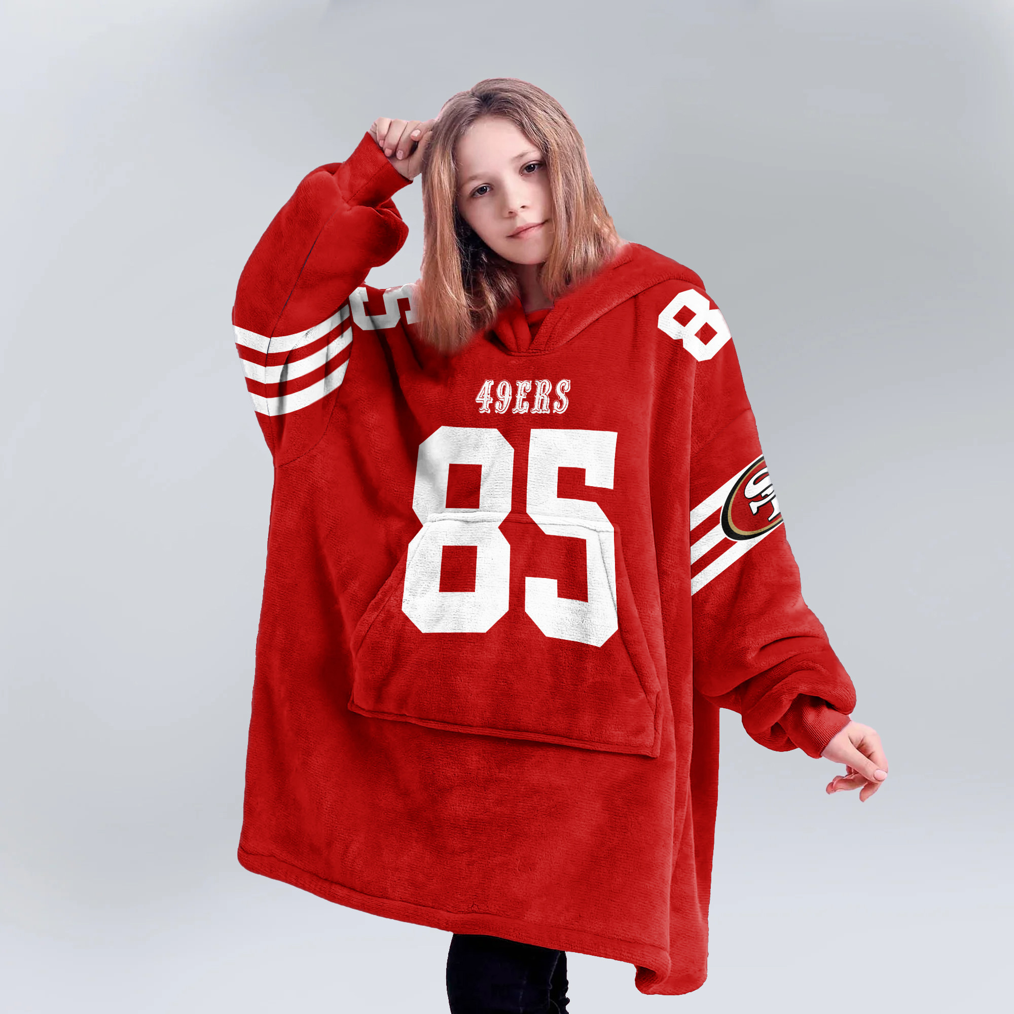 Adult 85 San Francisco 49ers Football Unisex Blanket Hoodie