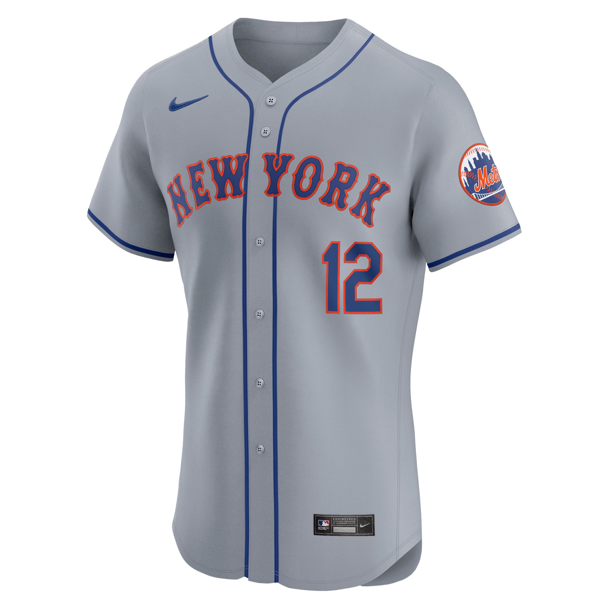 Men's New York Mets Francisco Lindor  Gray Road Elite Player Jersey