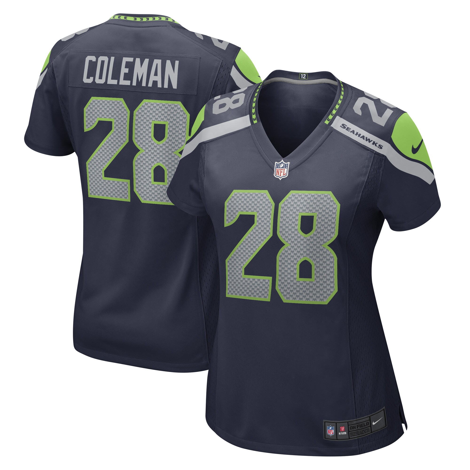 Justin Coleman Seattle Seahawks  Women's Game Player Jersey - College Navy