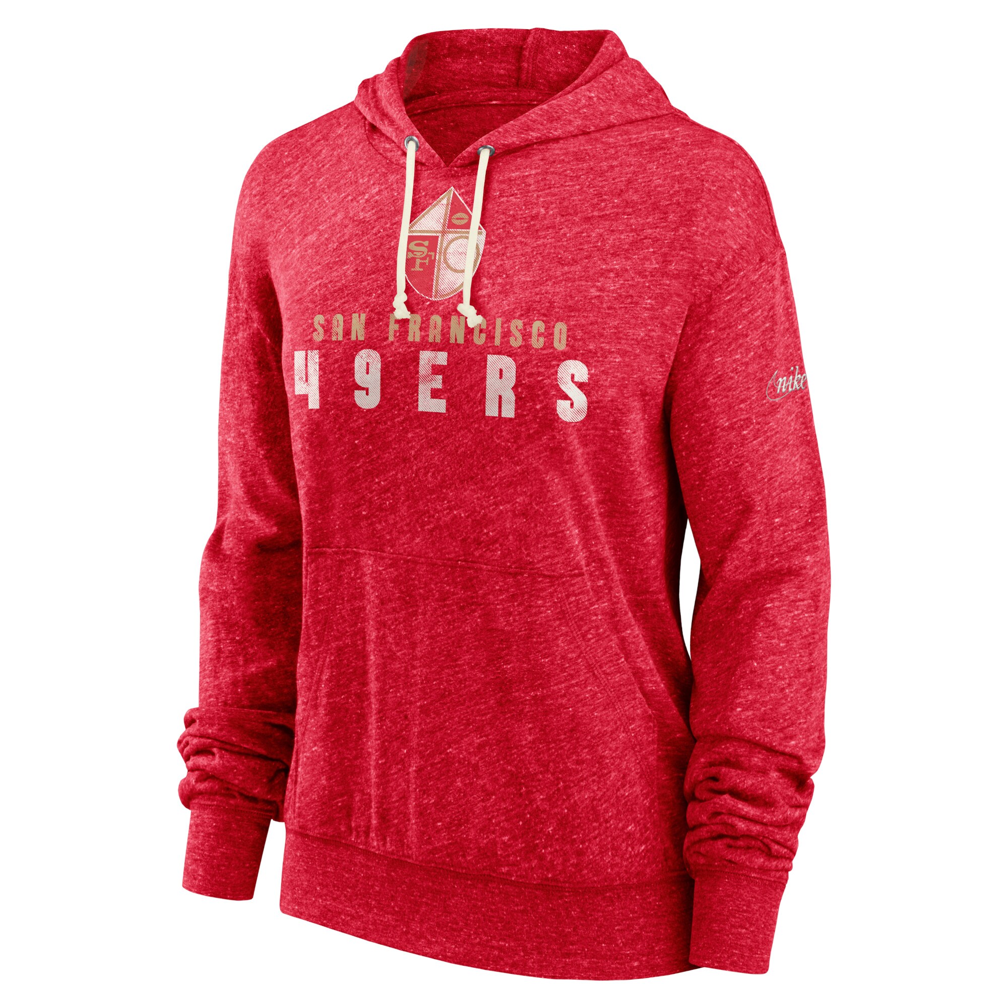 San Francisco 49ers 49ers Women's Rewind Gym Vintage Lighweight Pullover Hoodie - Scarlet
