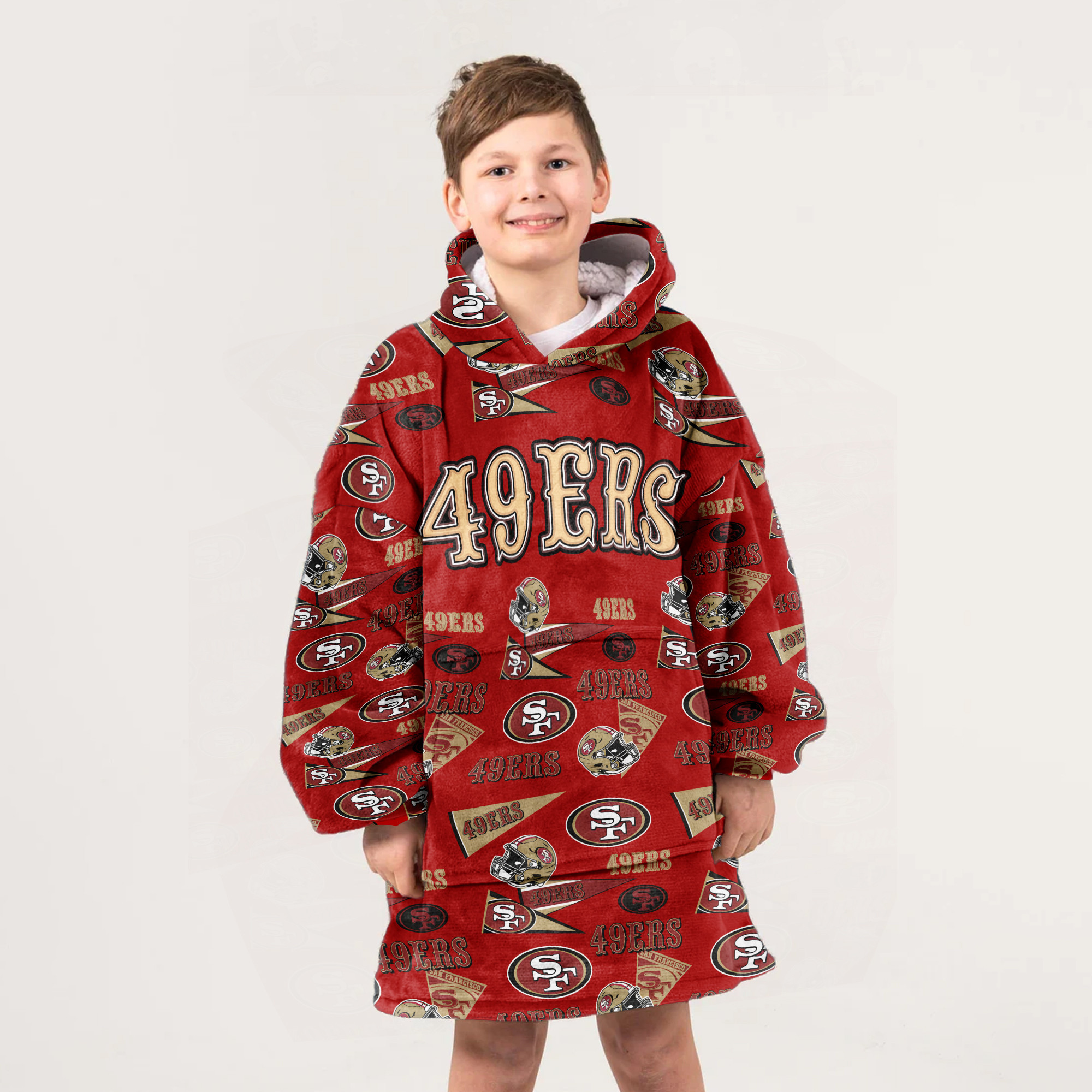 Adult San Francisco 49ers Football Unisex Blanket Hoodie