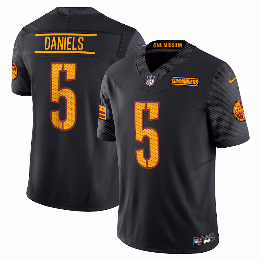 Men's Jayden Daniels #5 Black Washington Commanders Vapor F.U.S.E. Limited Jersey