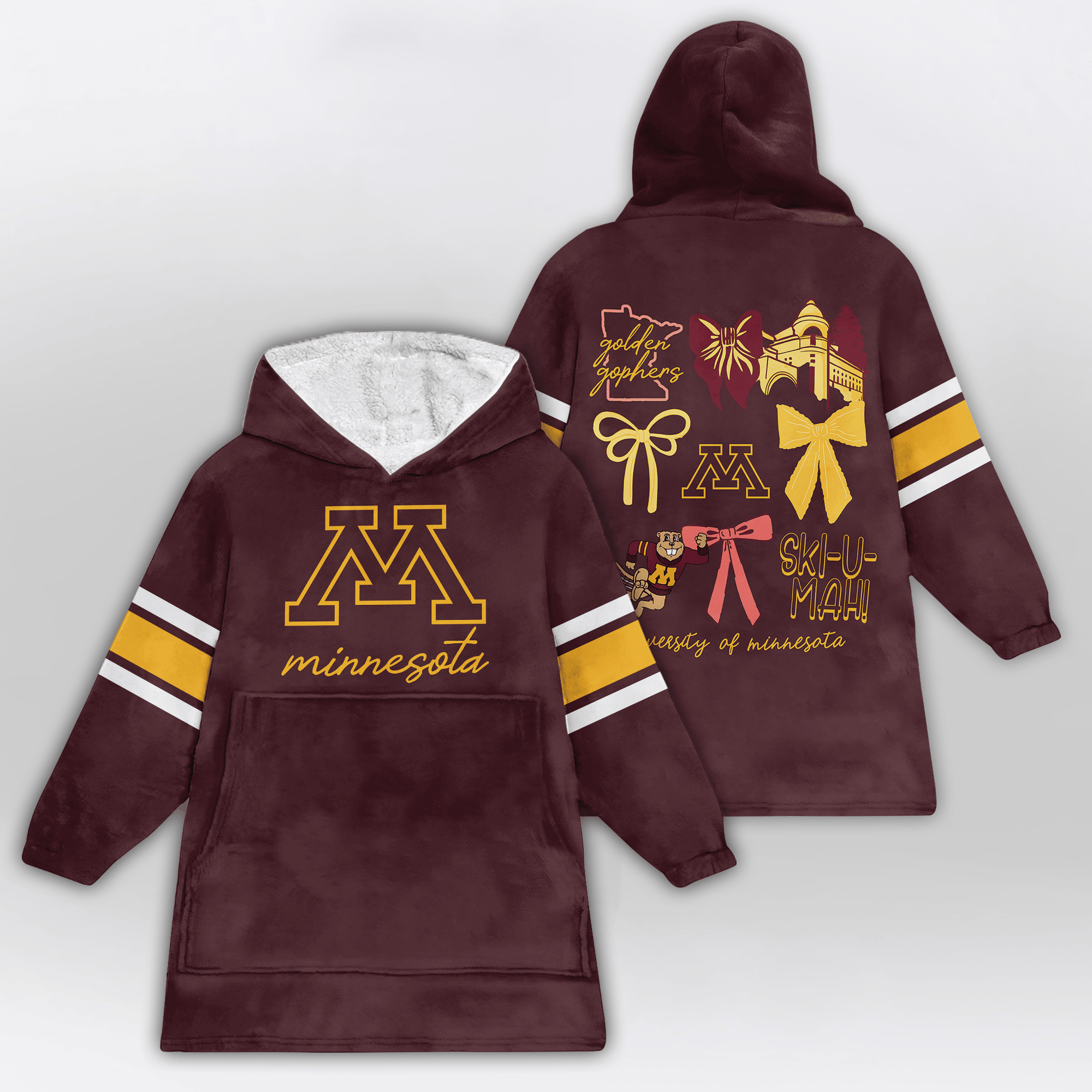 Adult Minnesota Football Unisex Blanket Hoodie