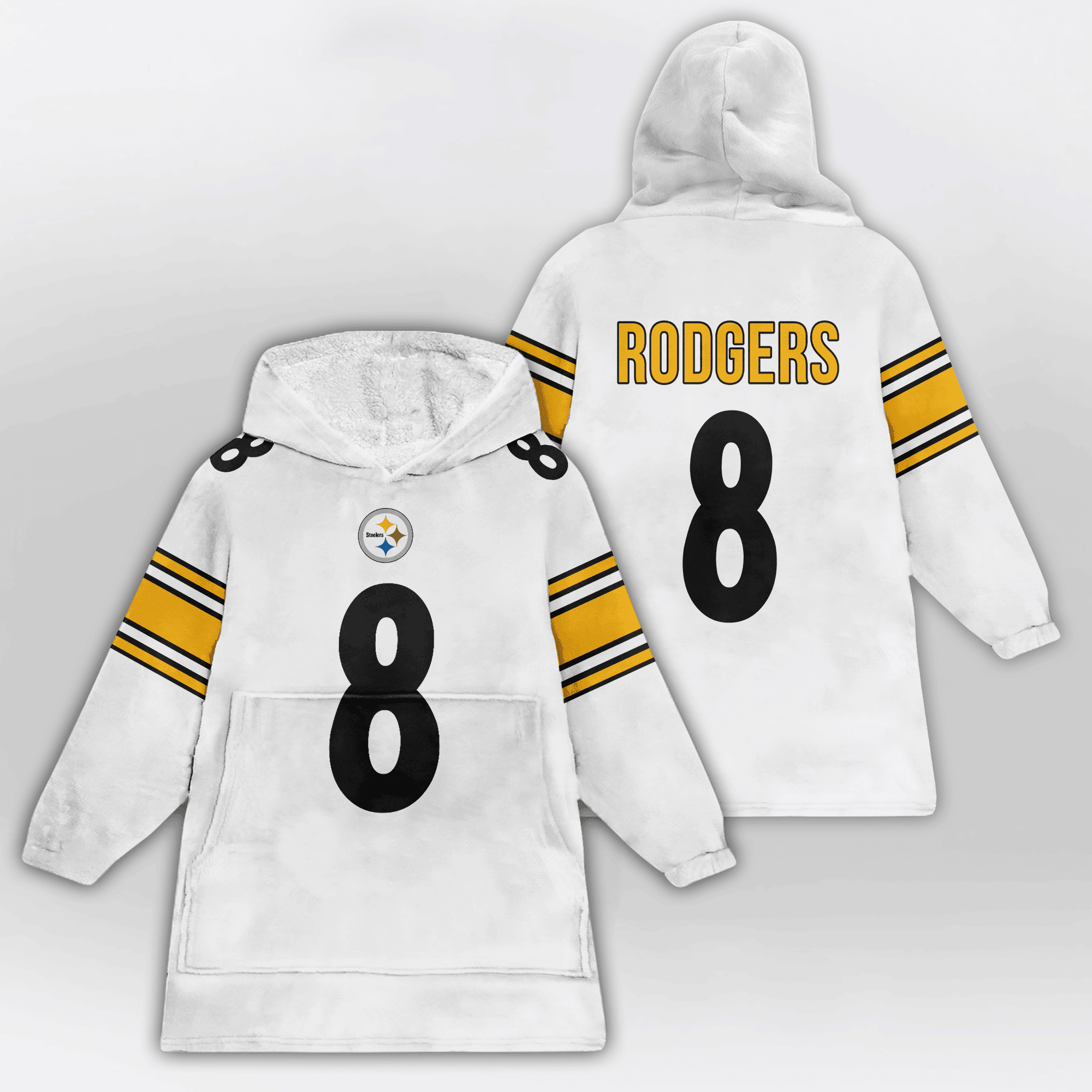 Kid 8 Pittsburgh Football Unisex Blanket Hoodie