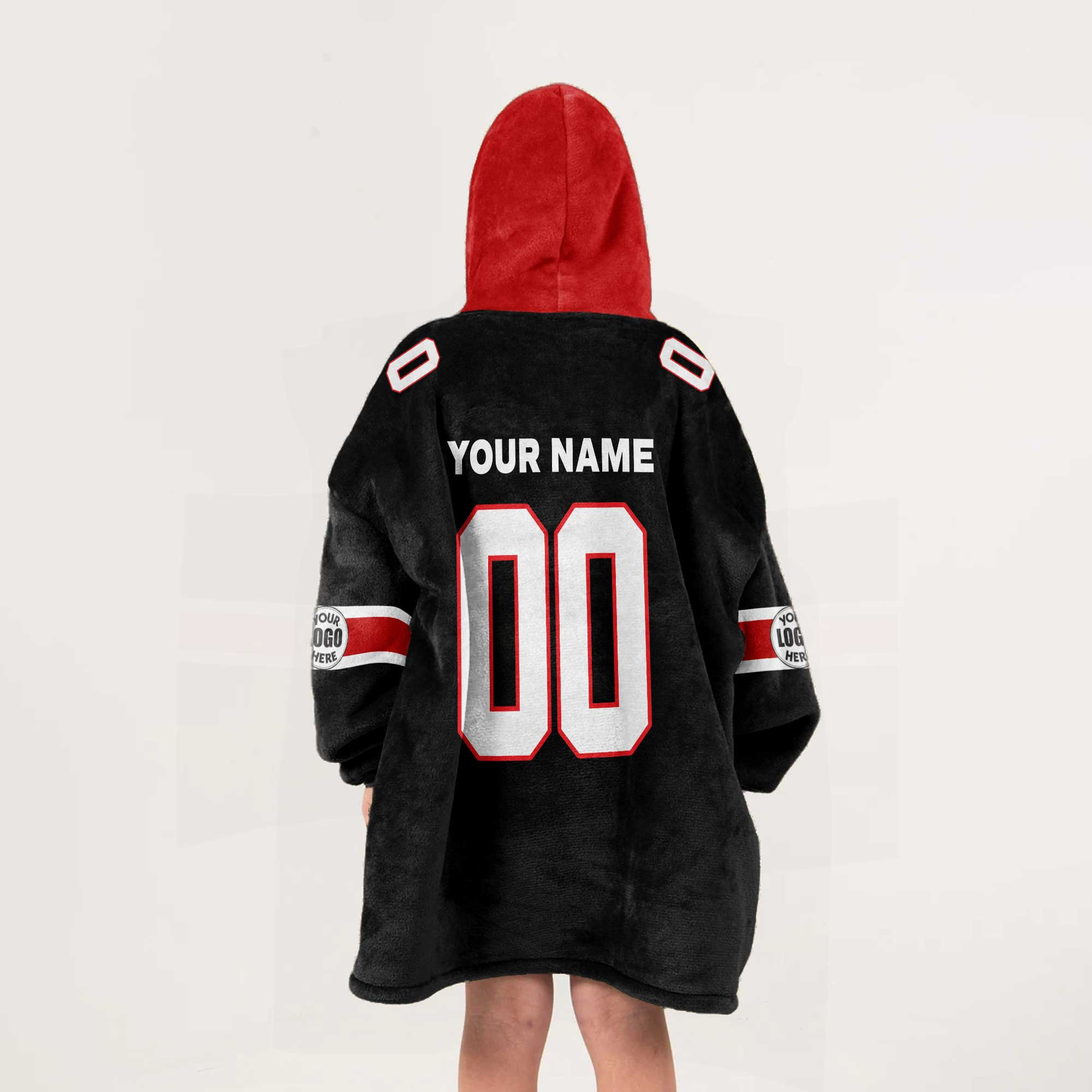 Adult Custom Blanket Hoodie Georgia Inspired Color