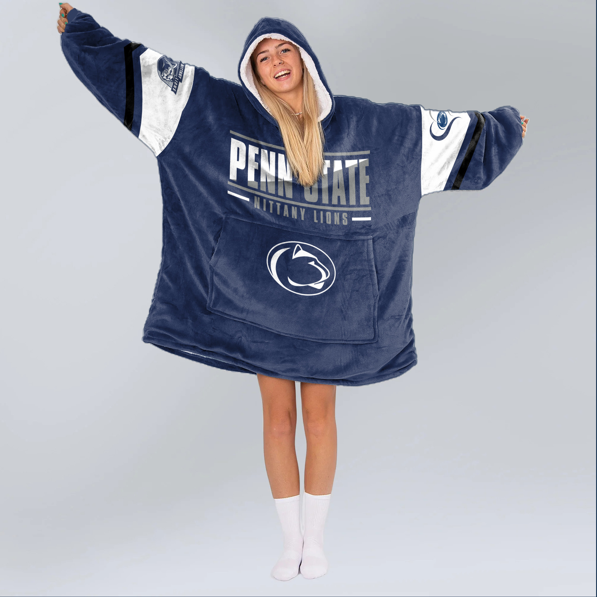 Adult Penn State Football Unisex Blanket Hoodie