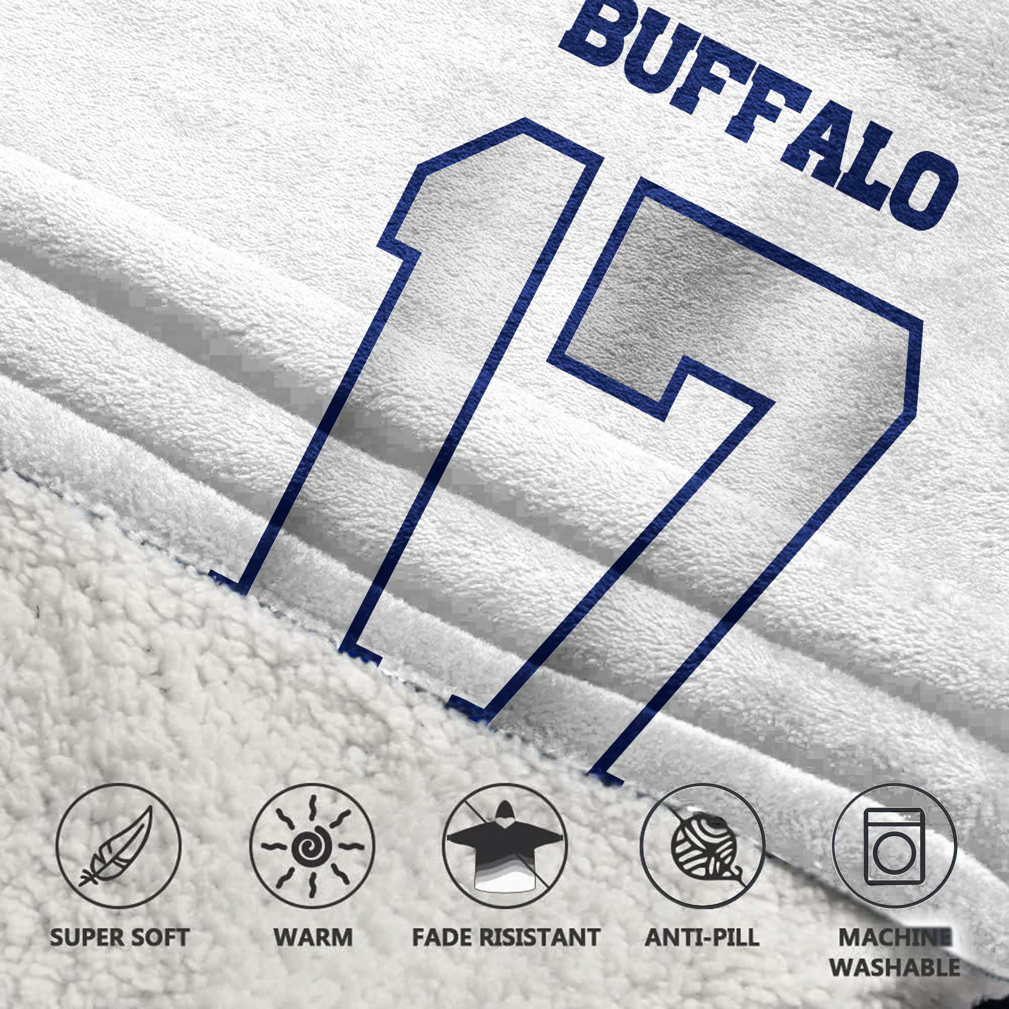 Kid J.A 17 Buffalo Football Unisex Blanket Hoodie