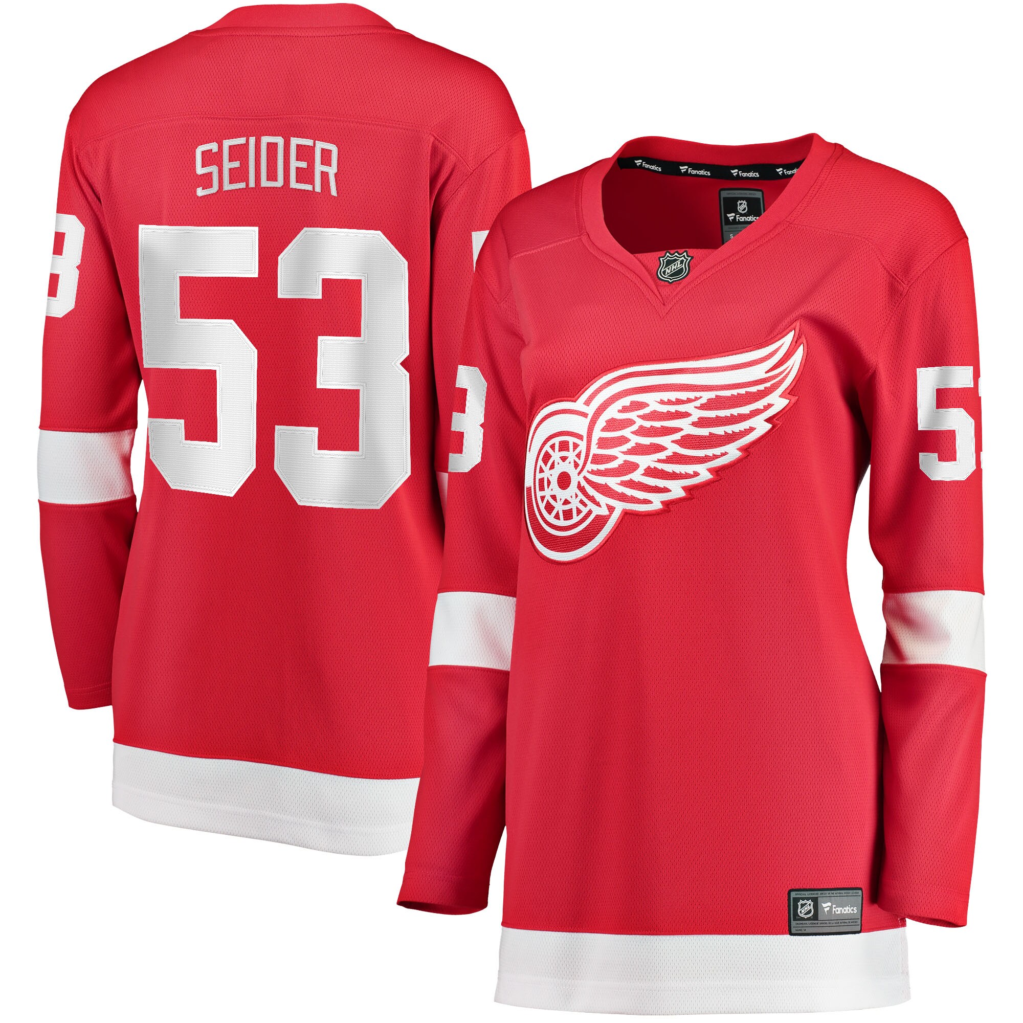 Moritz Seider Detroit Red Wings Women's Home Breakaway Player Jersey - Red