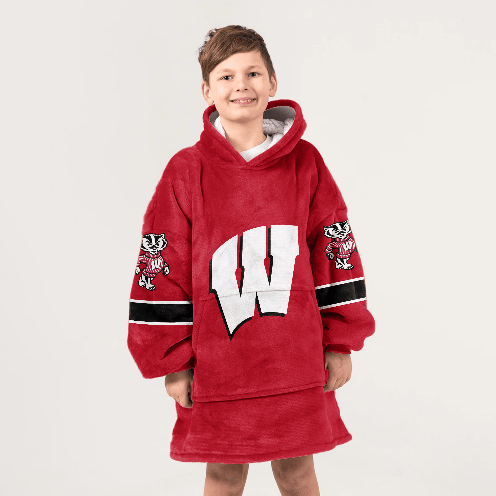 Kid #1 Wisconsin Football Unisex Blanket Hoodie