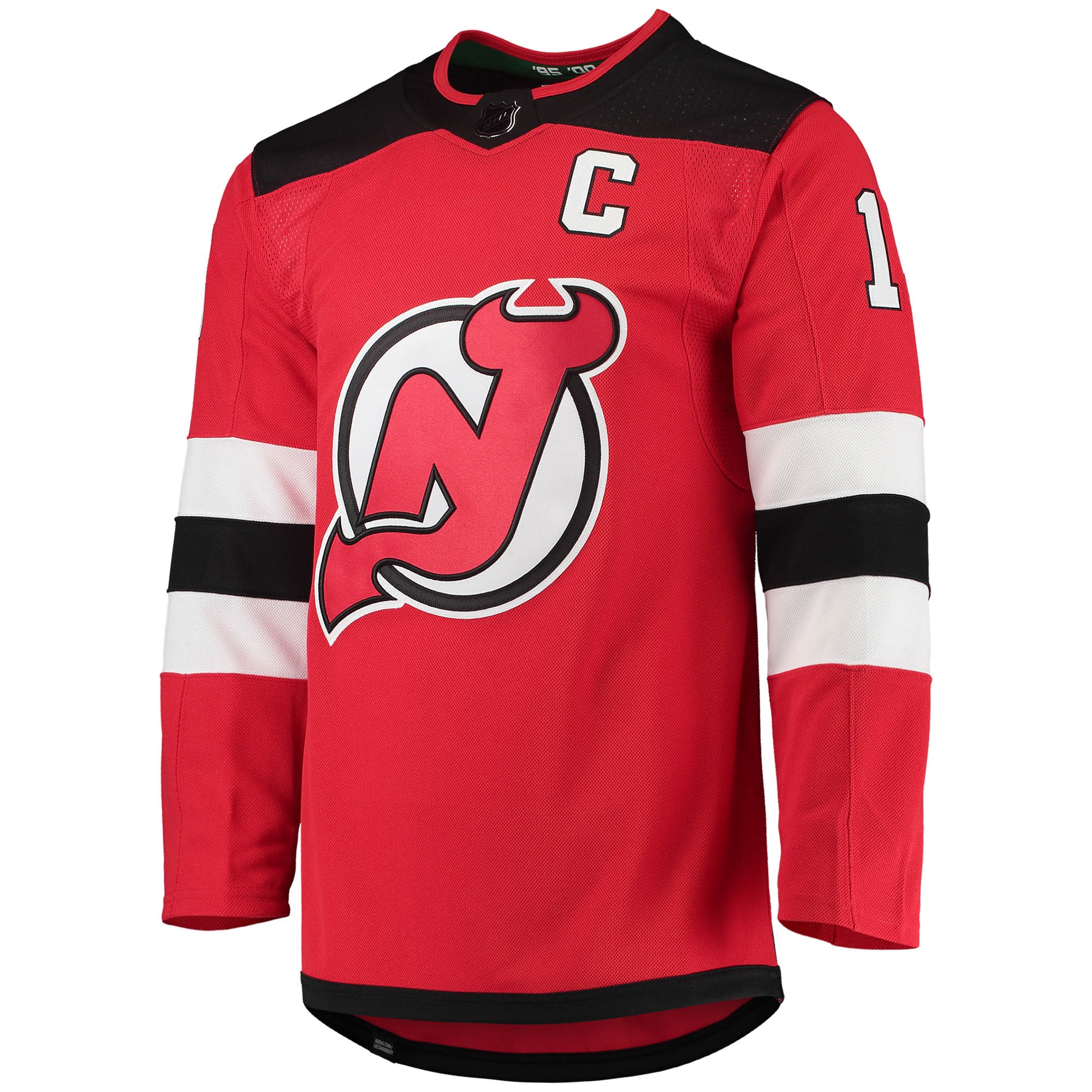 Nico Hischier New Jersey Devils  Home Captain Patch Primegreen Authentic Pro Player Jersey - Red