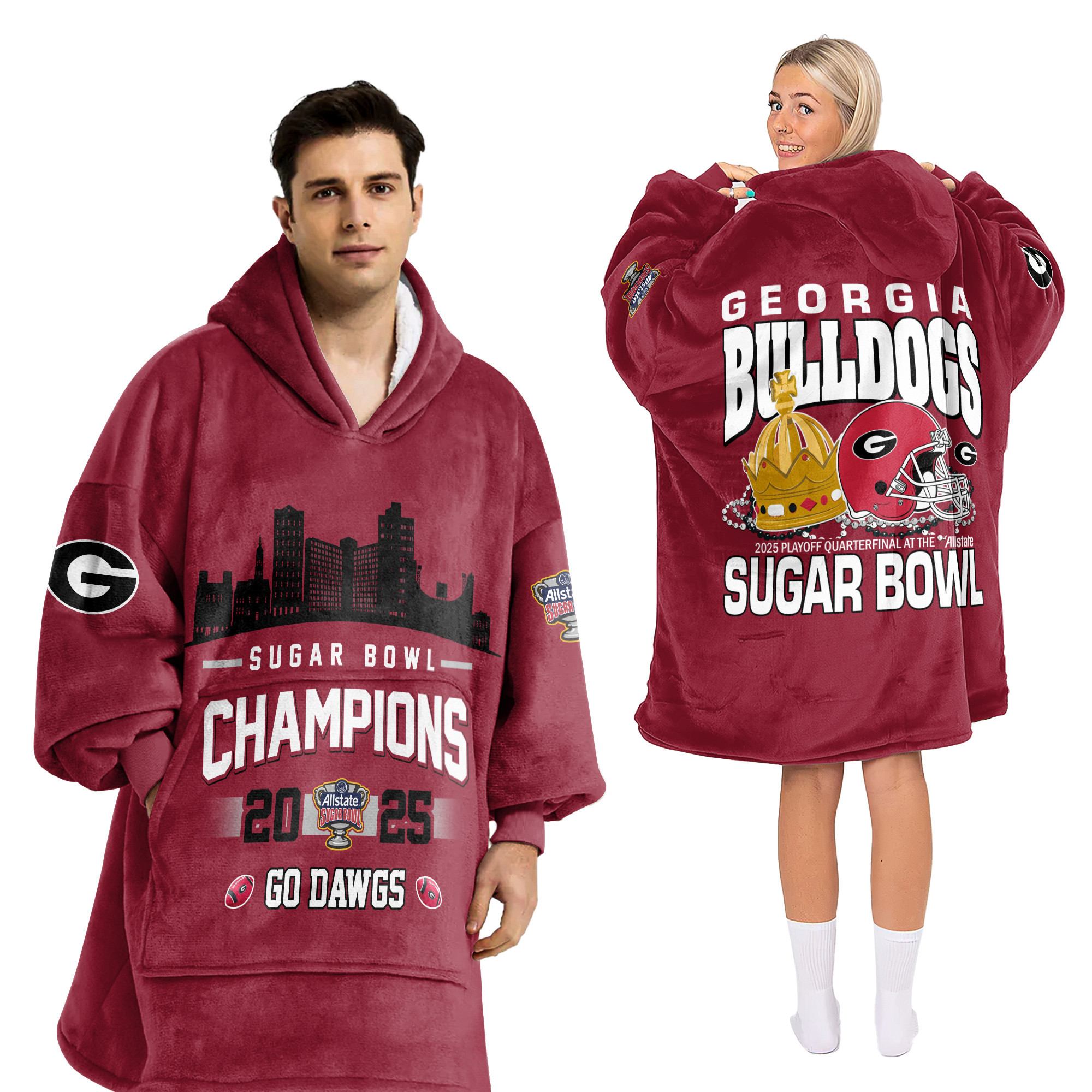Adult Champions Georgia Football Unisex Blanket Hoodie