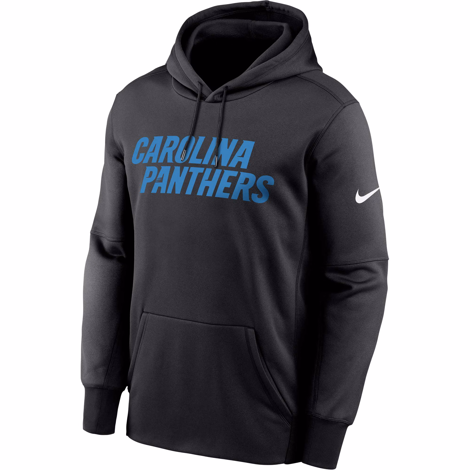 Carolina Panthers Wordmark Performance Pullover Hoodie - Black