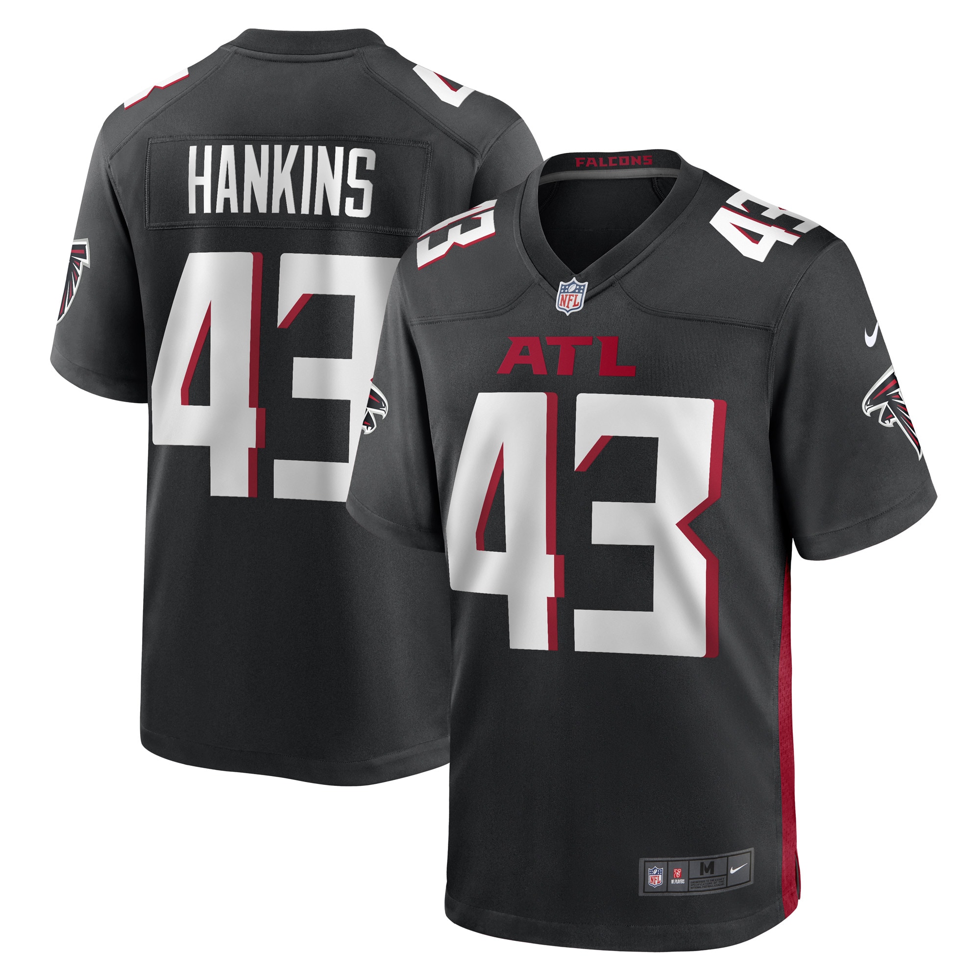 Matt Hankins Atlanta Falcons  Game Player Jersey - Black