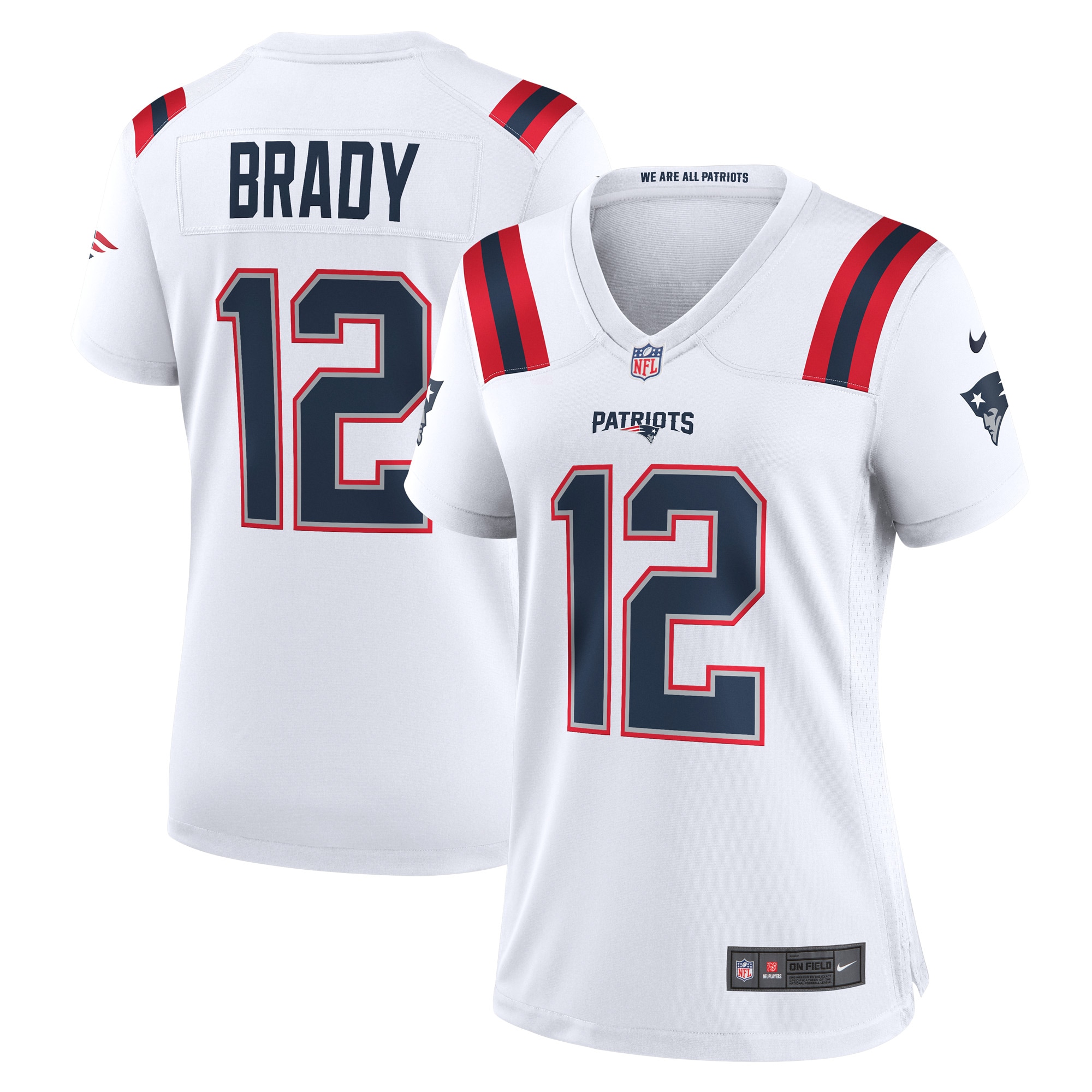 Tom Brady New England Patriots Women's Retired Game Jersey - White