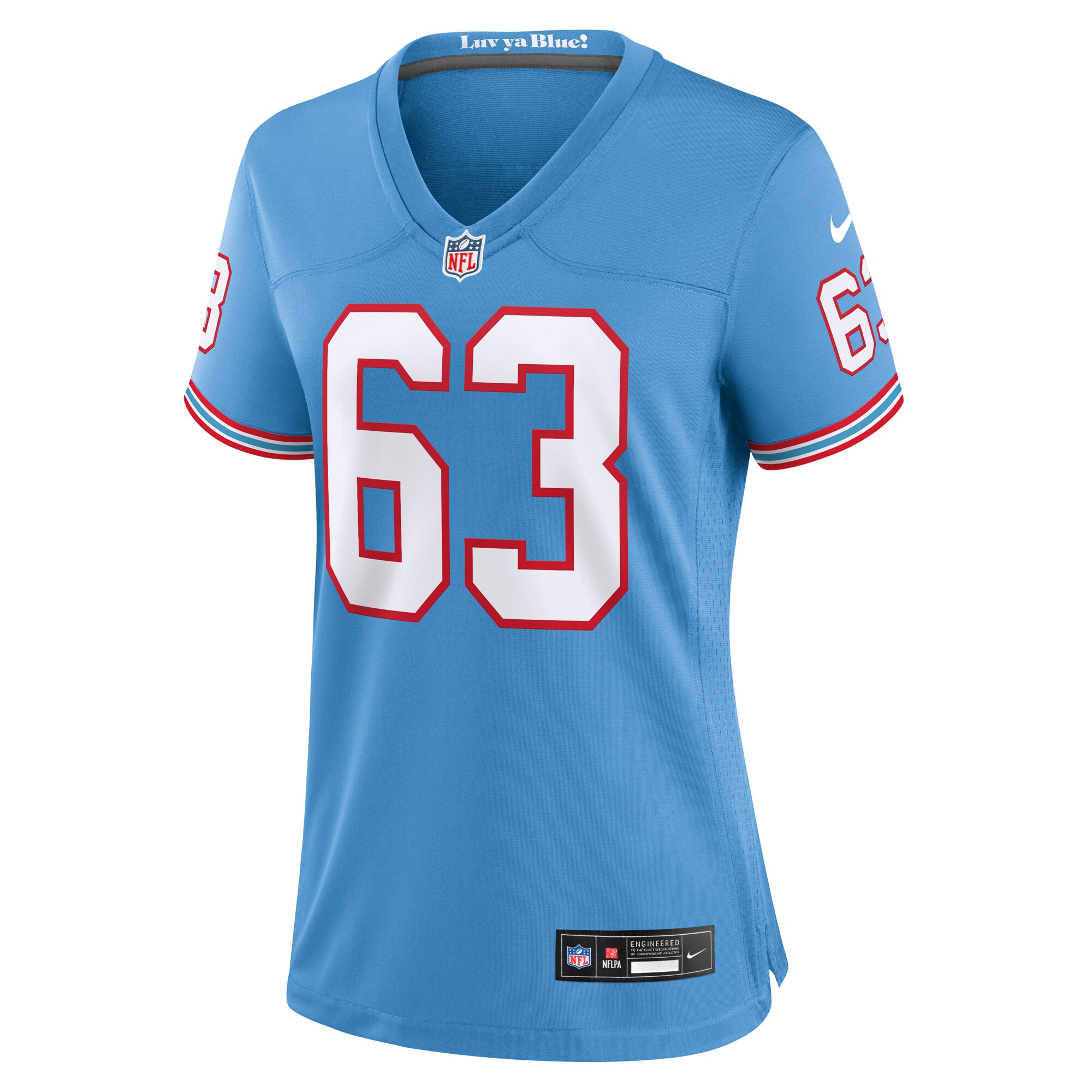 Mike Munchak Tennessee Titans Women's Oilers Throwback Retired Player Game Jersey - Light Blue