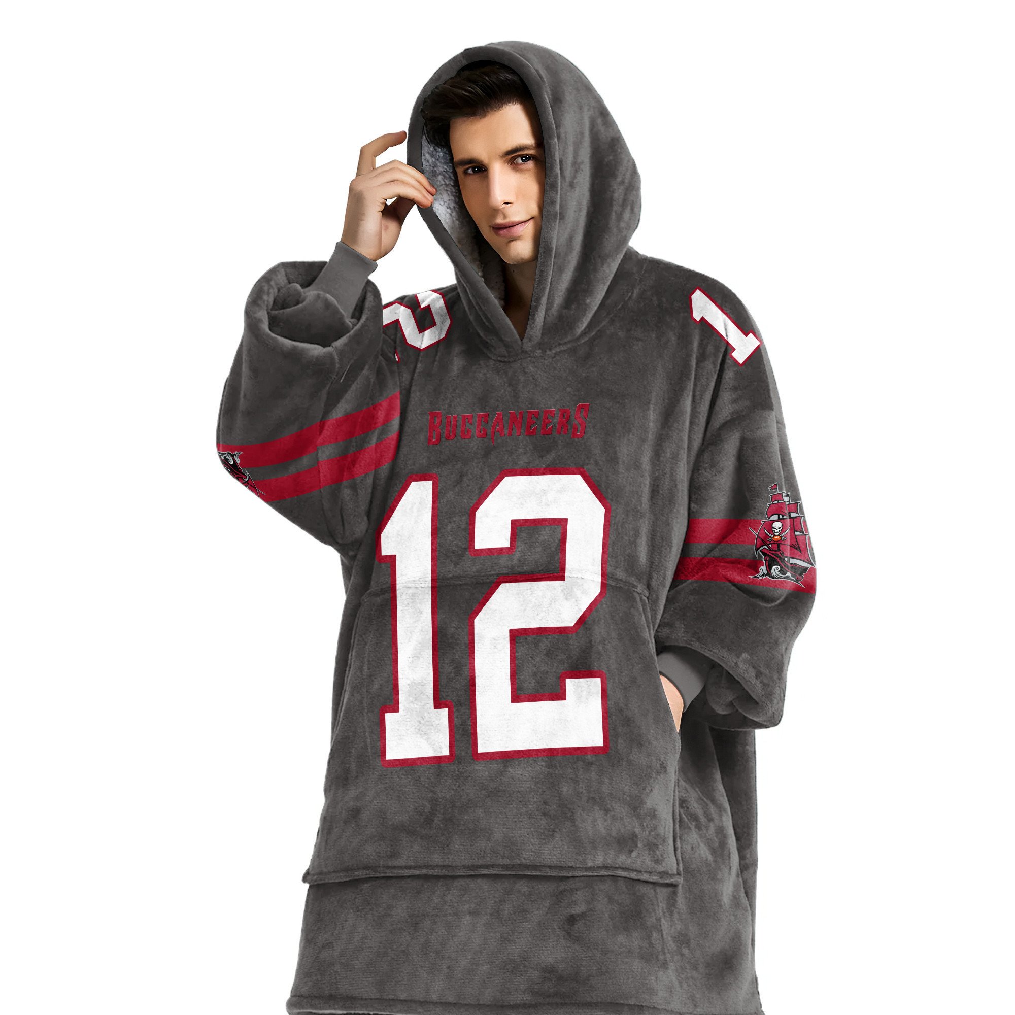 Adult 12 Tampa Bay Football Unisex Blanket Hoodie