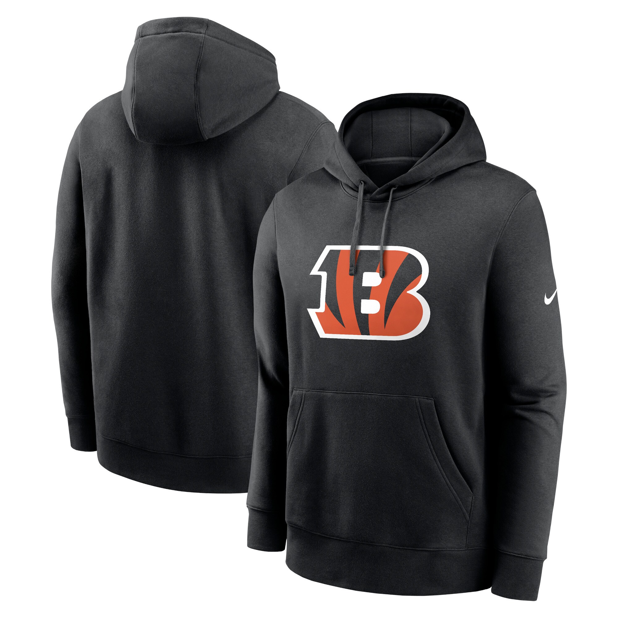 Cincinnati Bengals Club Logo Pullover Hoodie - Black