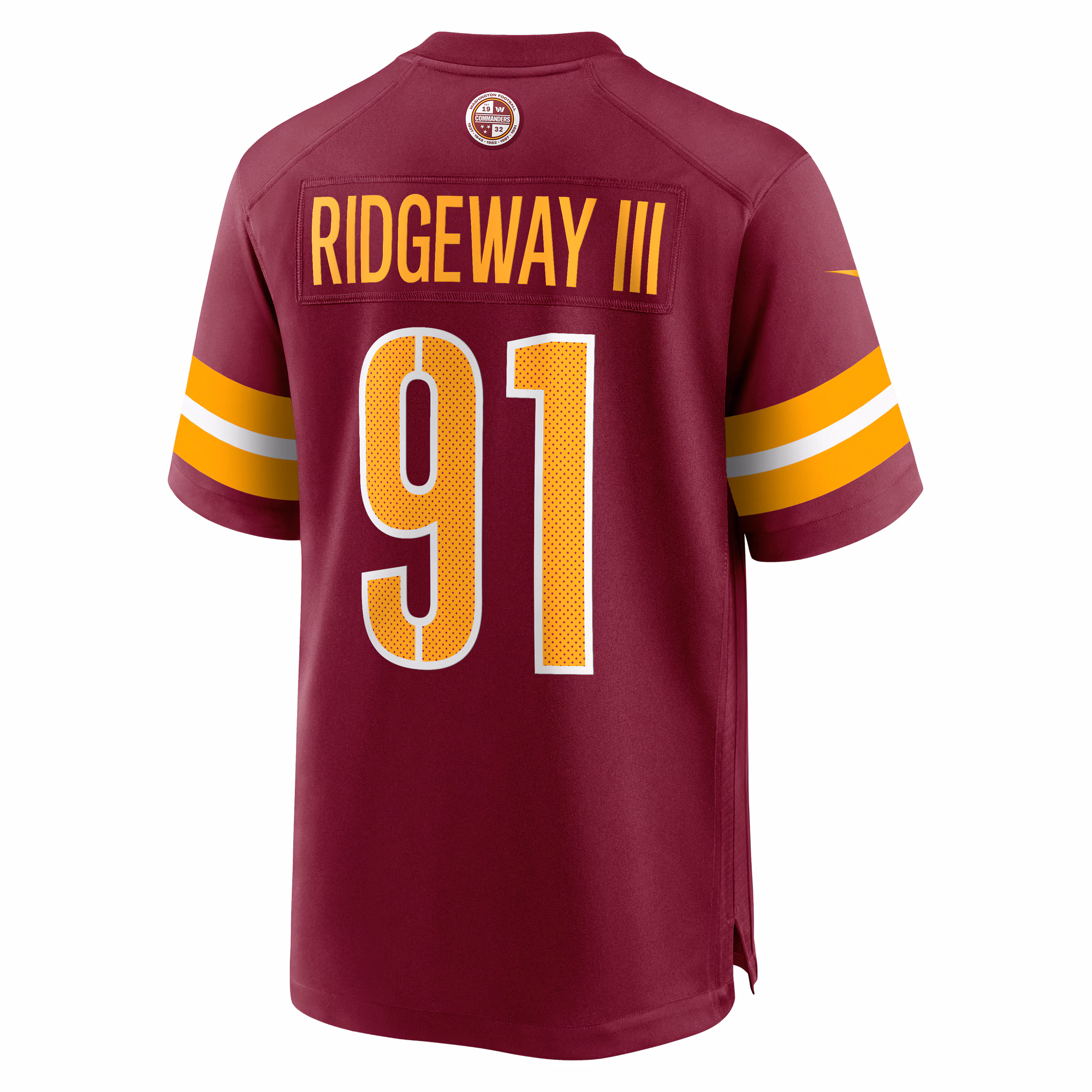 John Ridgeway Washington Commanders  Game Jersey -  Burgundy
