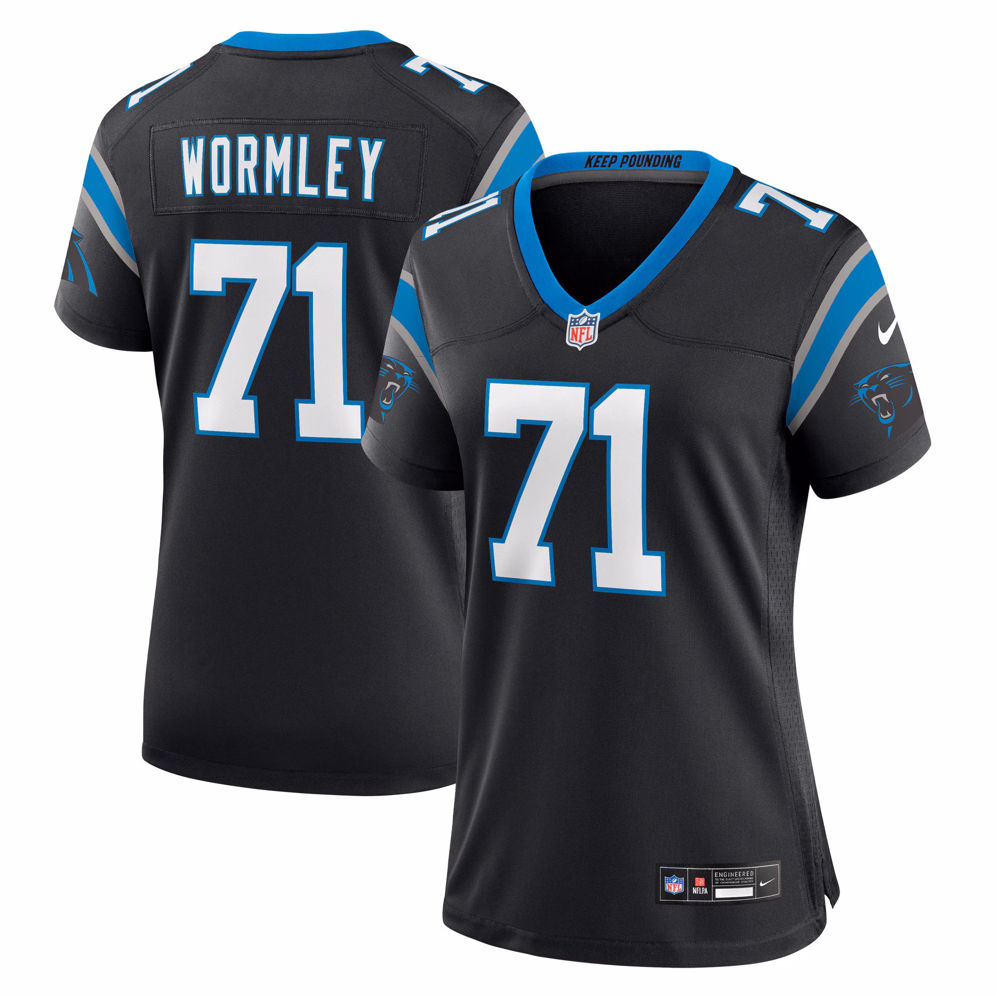 Chris Wormley Carolina Panthers Women's  Game Jersey -  Black