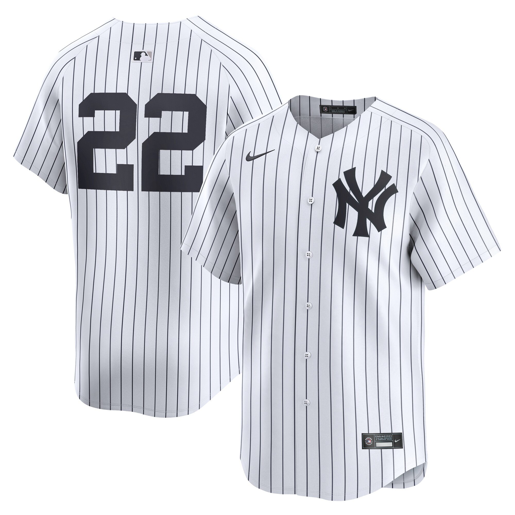 Men's New York Yankees #22 Juan Soto  White Home Limited Player Jersey
