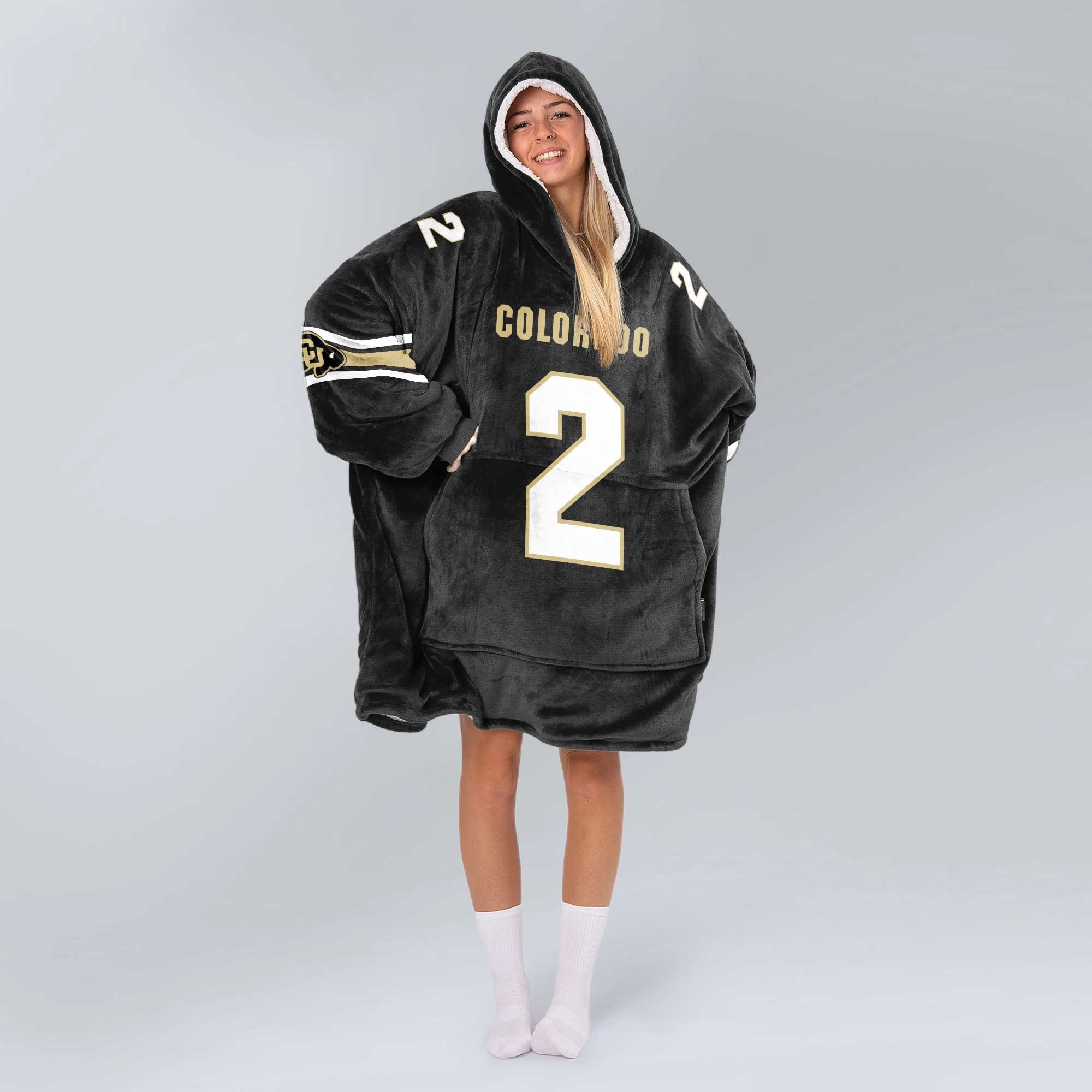 Adult 2 Colorado Football Unisex Blanket Hoodie
