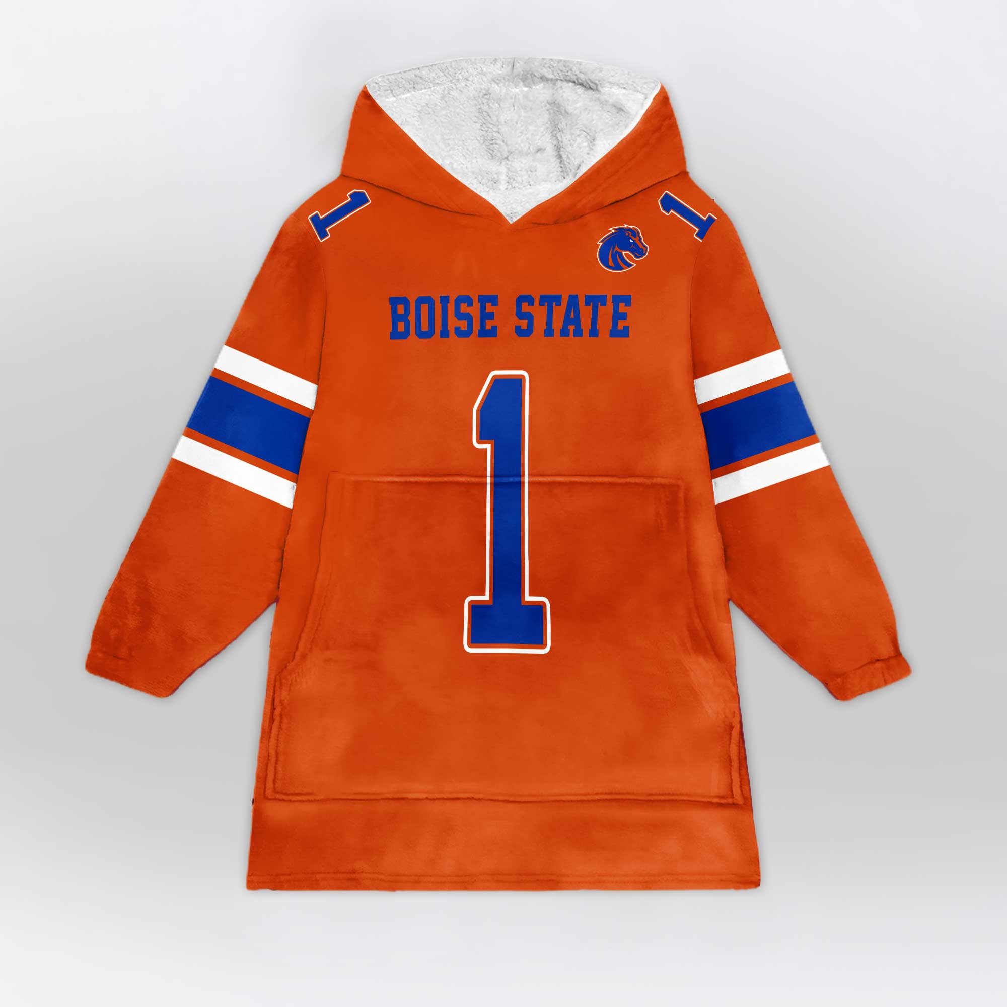 Adult #1 Boise State Football Unisex Blanket Hoodie