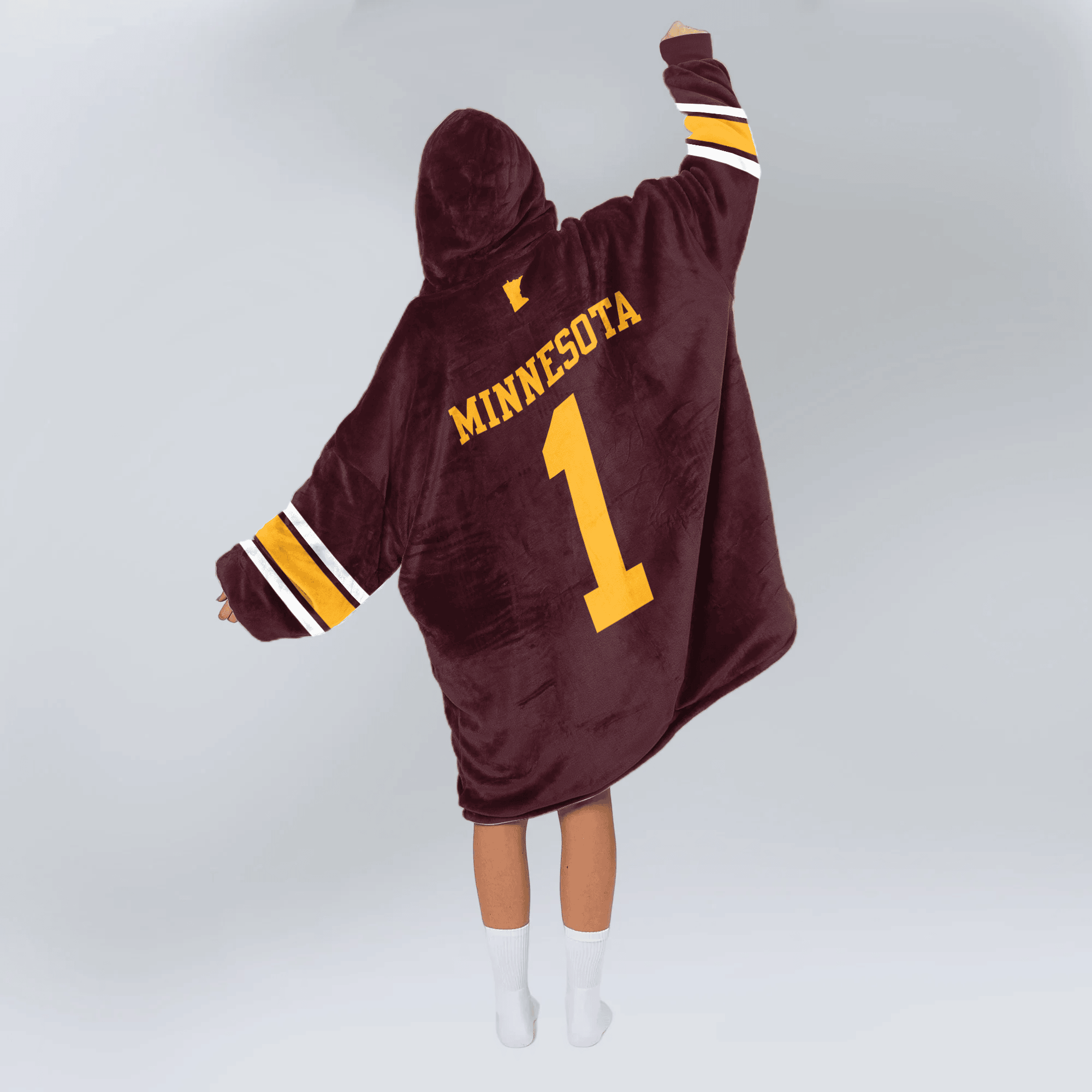 Adult #1 Minnesota Football Unisex Blanket Hoodie