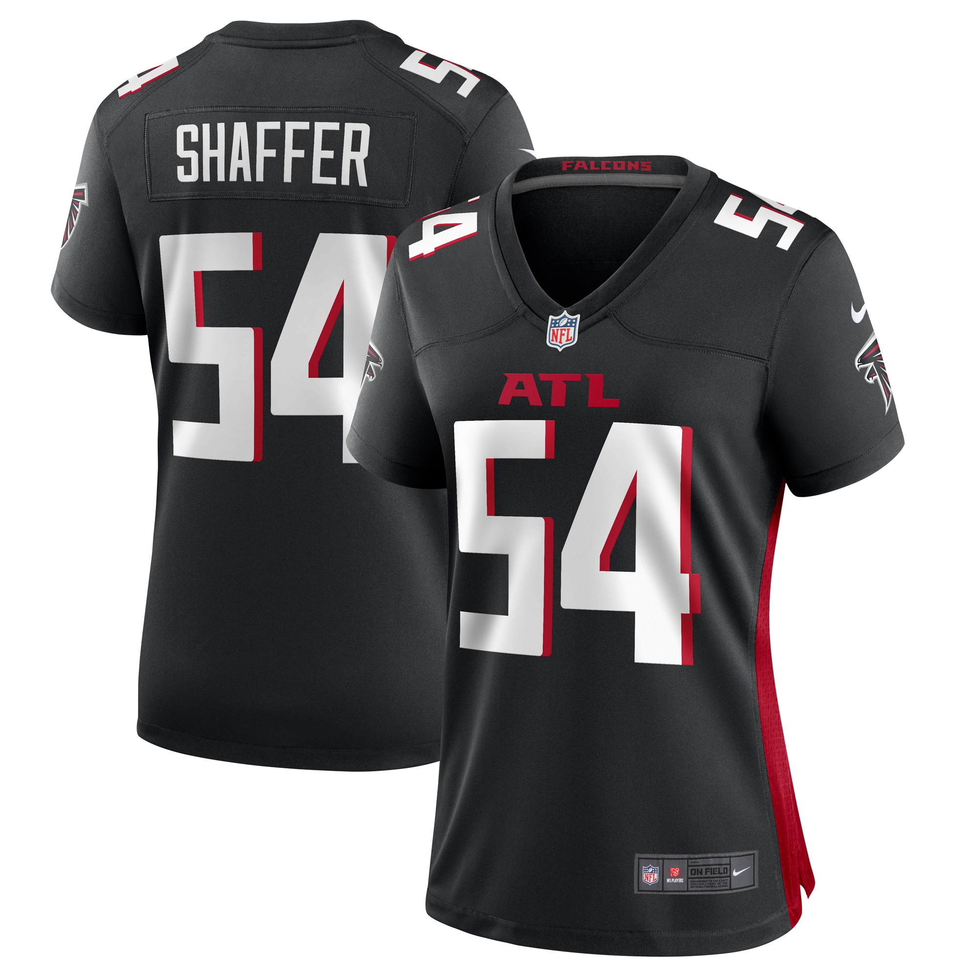 Justin Shaffer Atlanta Falcons Women's  Game Jersey -  Black
