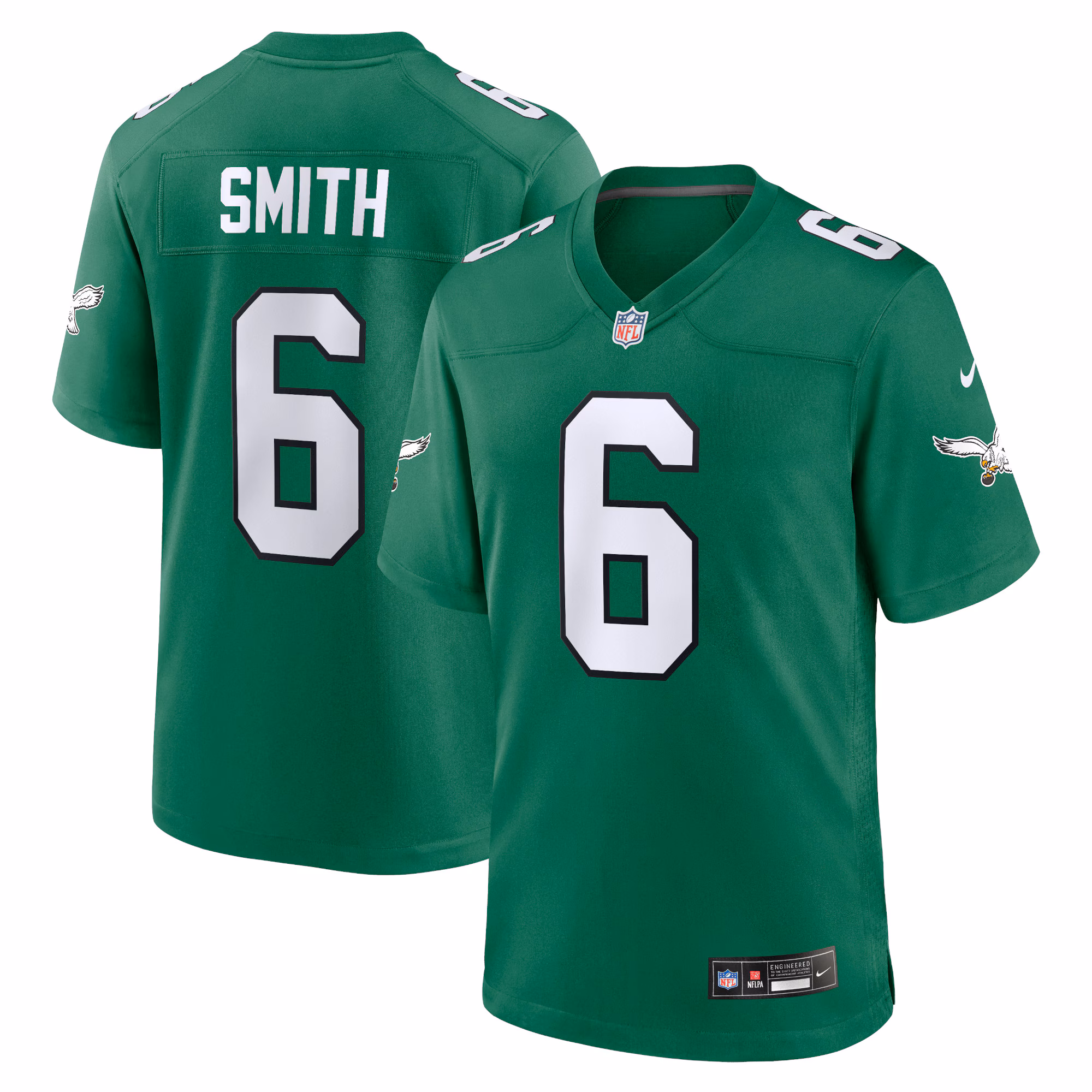 DeVonta Smith #6 Philadelphia Eagles Alternate Game Player Jersey - Kelly Green