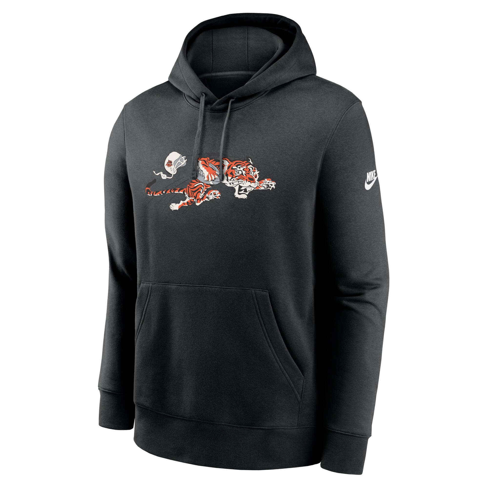 Cincinnati Bengals Rewind Club Logo Pullover Hoodie - Heather Gray